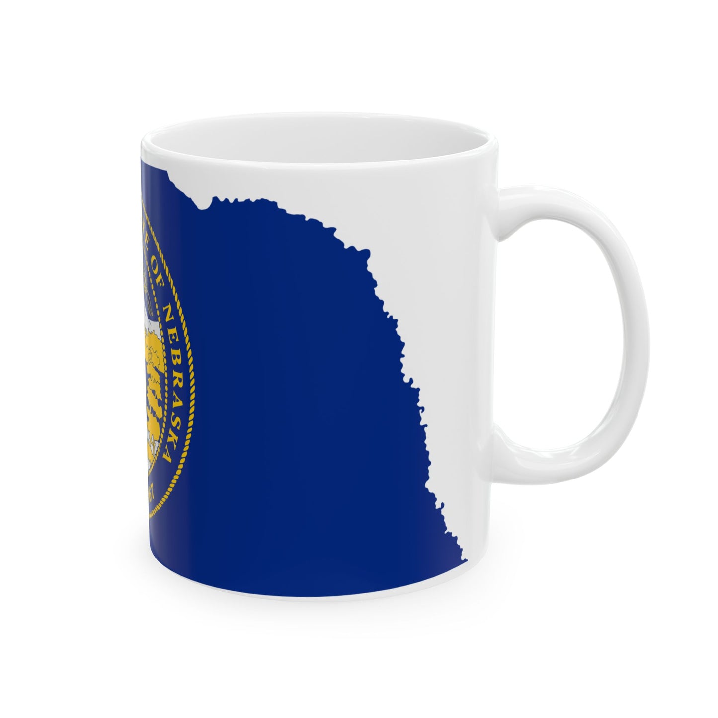 Flag-map of Nebraska (United States) White Coffee Mug-Go Mug Yourself
