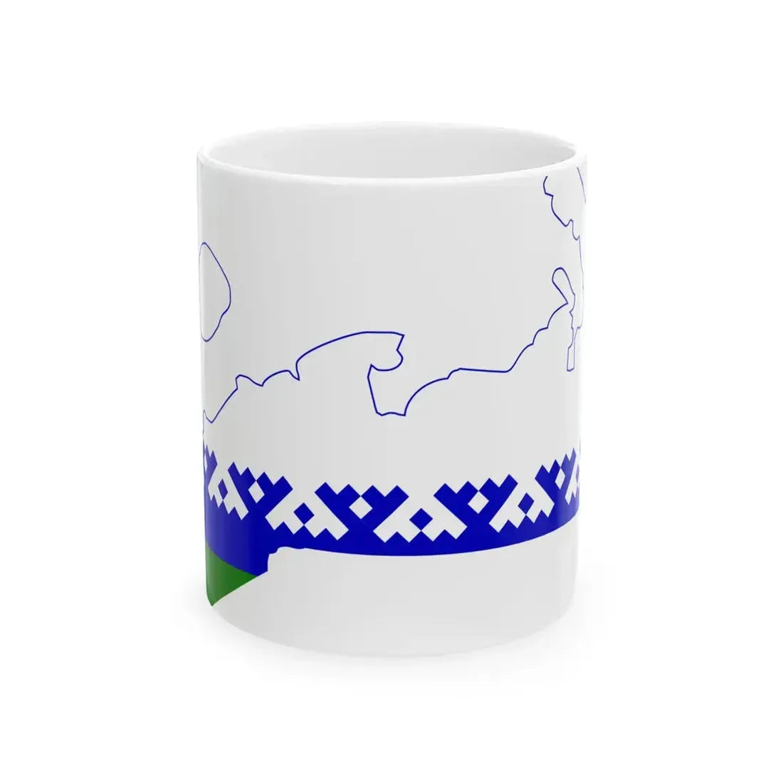 Flag-map of Nenets Autonomous Okrug (Russia) White Coffee Mug 11oz - Go Mug Yourself