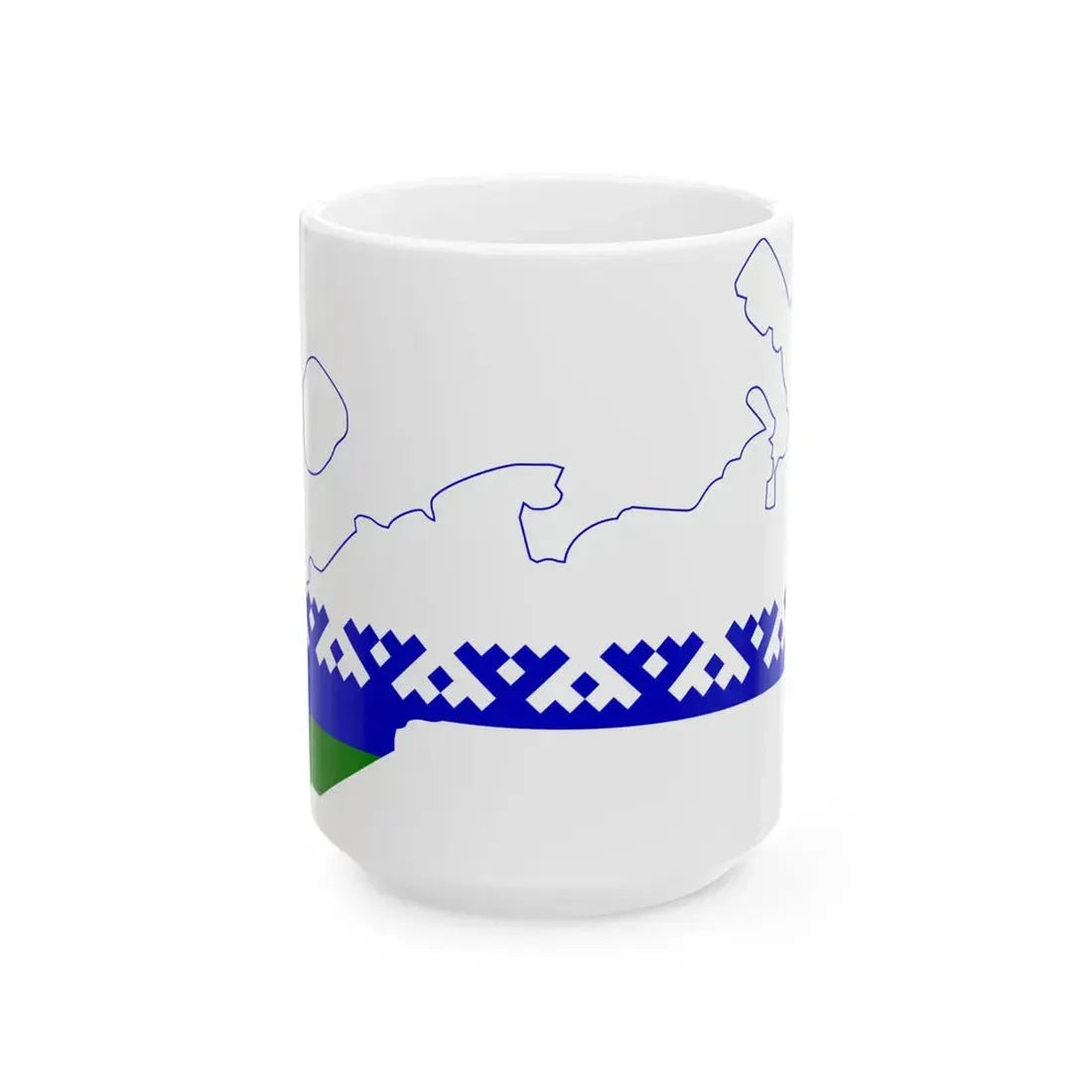 Flag-map of Nenets Autonomous Okrug (Russia) White Coffee Mug 15oz - Go Mug Yourself
