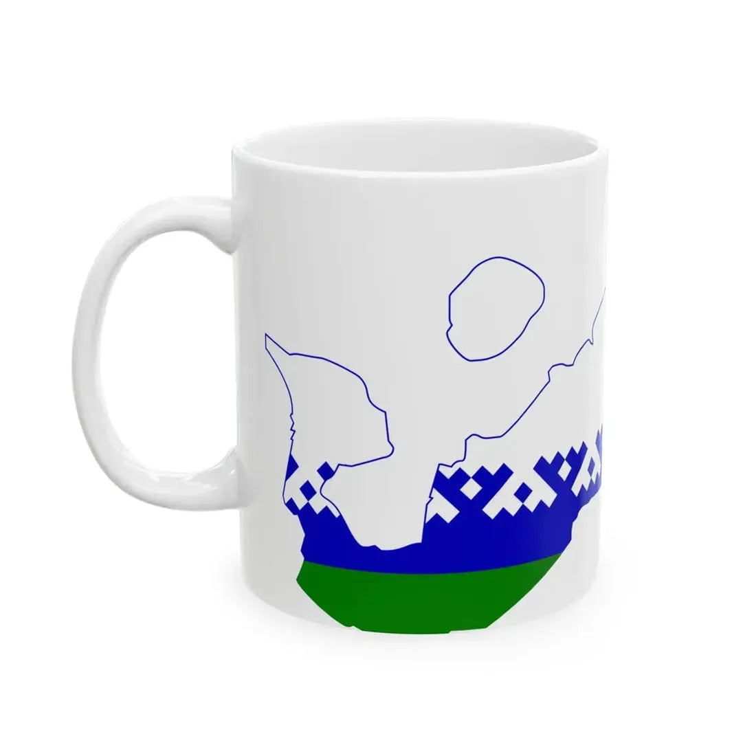 Flag-map of Nenets Autonomous Okrug (Russia) White Coffee Mug - Go Mug Yourself