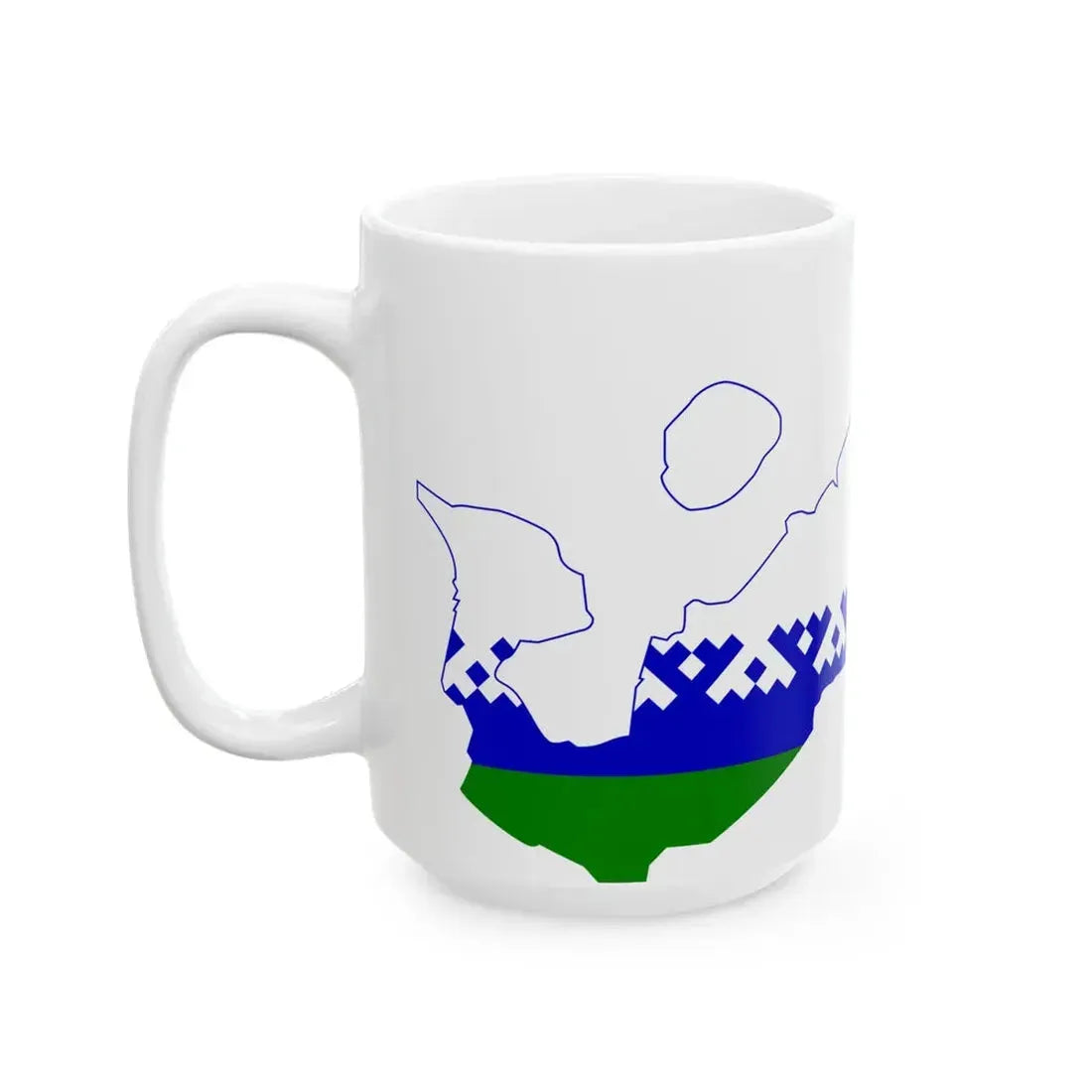 Flag-map of Nenets Autonomous Okrug (Russia) White Coffee Mug - Go Mug Yourself