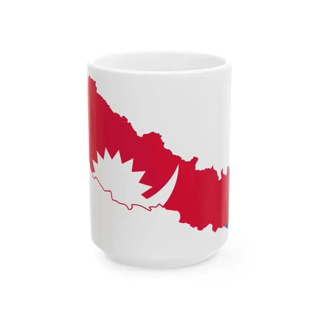 Flag map of Nepal (Nepal) White Coffee Mug 15oz - Go Mug Yourself