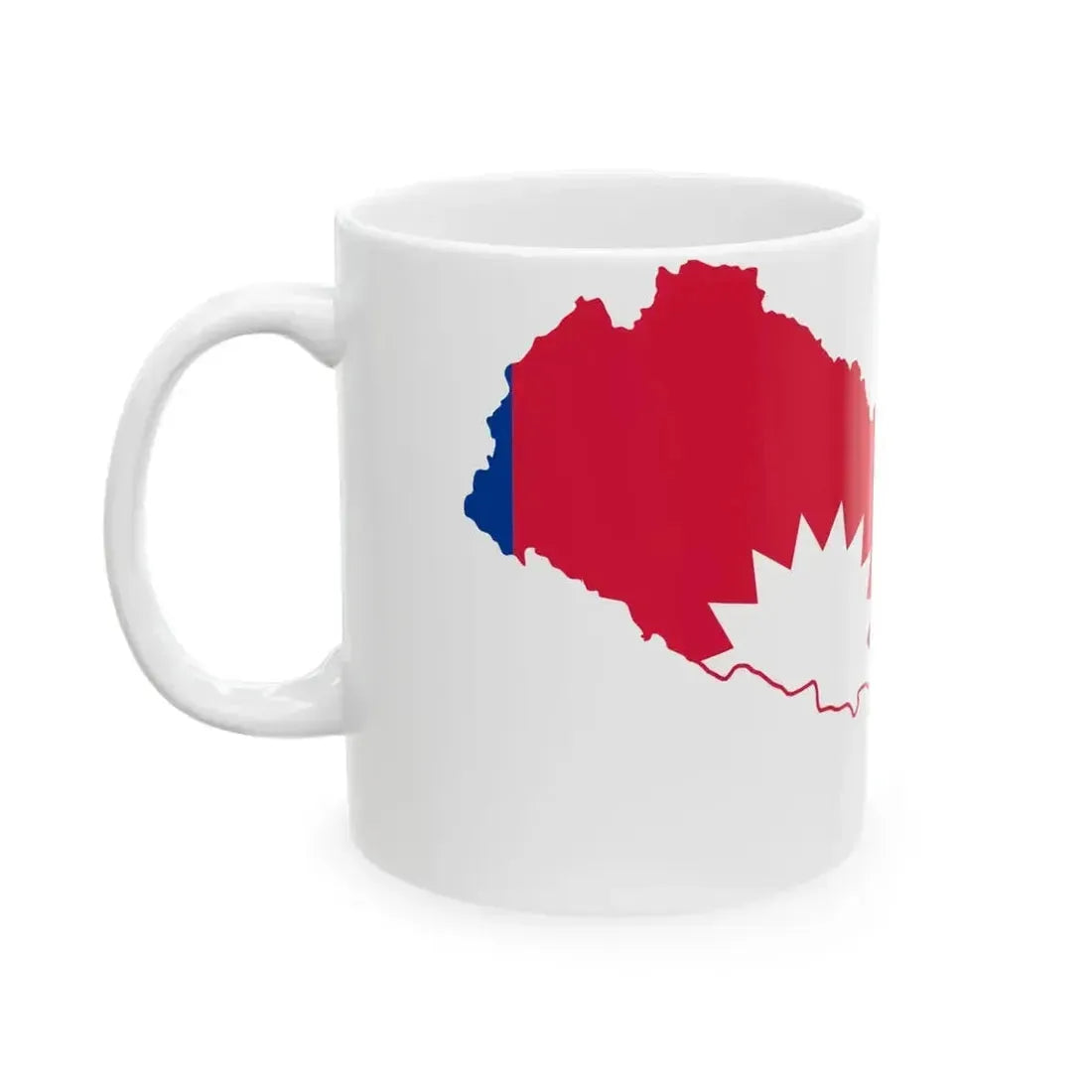 Flag map of Nepal (Nepal) White Coffee Mug - Go Mug Yourself