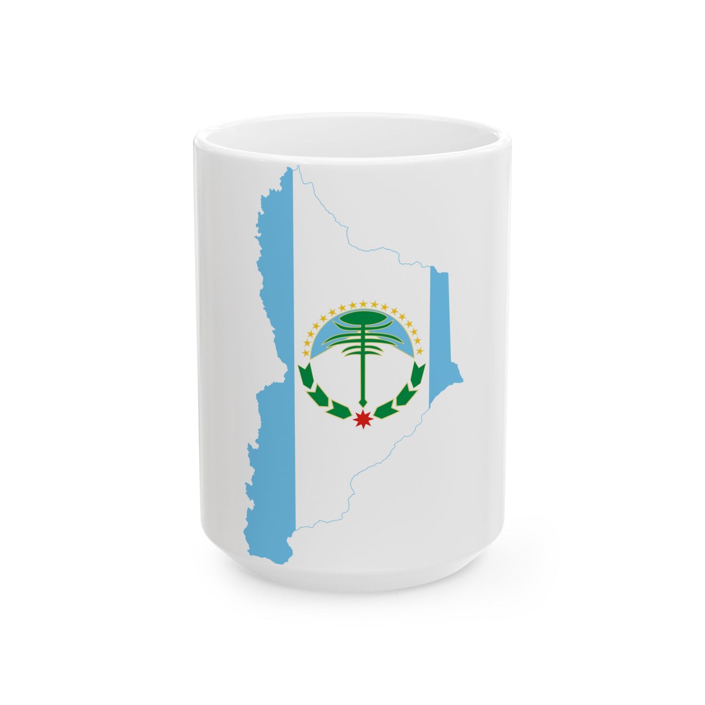 Flag-map of Neuquen Province (Argentina) White Coffee Mug-15oz-Go Mug Yourself