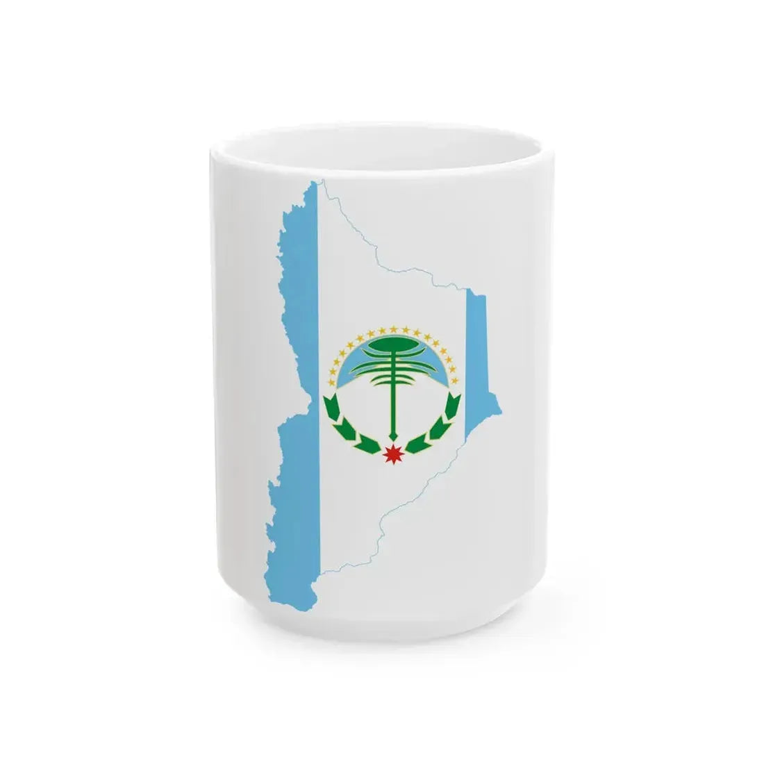 Flag-map of Neuquen Province (Argentina) White Coffee Mug 15oz - Go Mug Yourself
