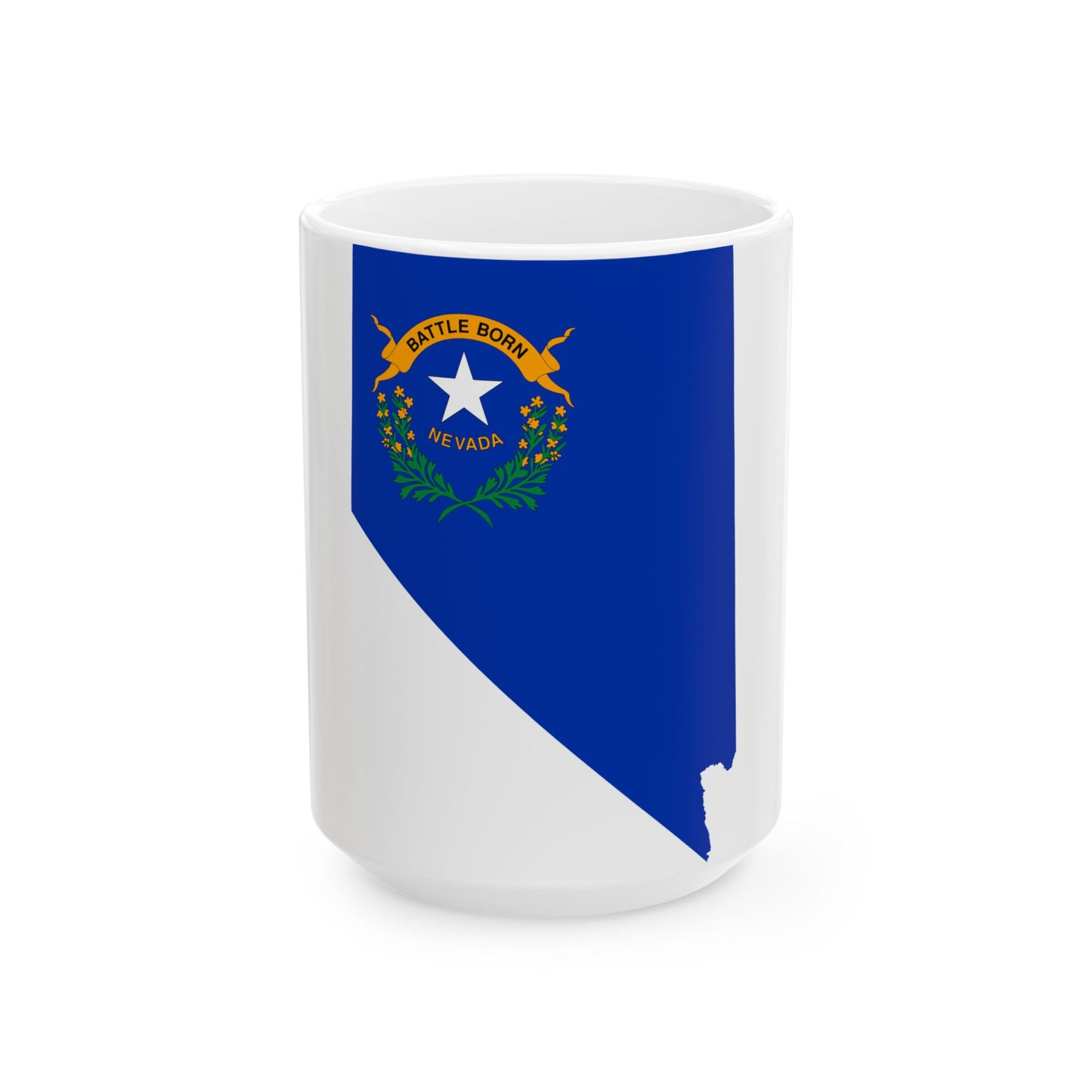 Flag-map of Nevada (United States) White Coffee Mug-15oz-Go Mug Yourself