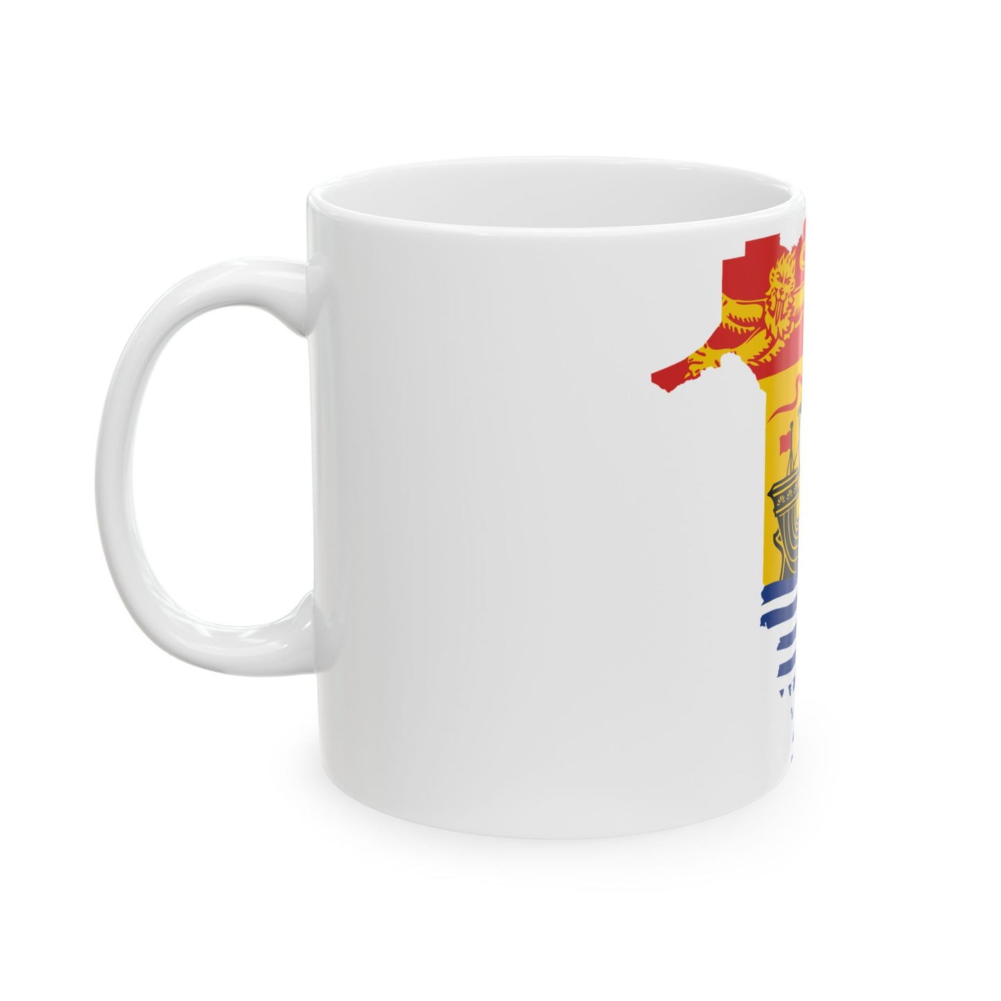 Flag-map of New Brunswick (Canada) White Coffee Mug-Go Mug Yourself