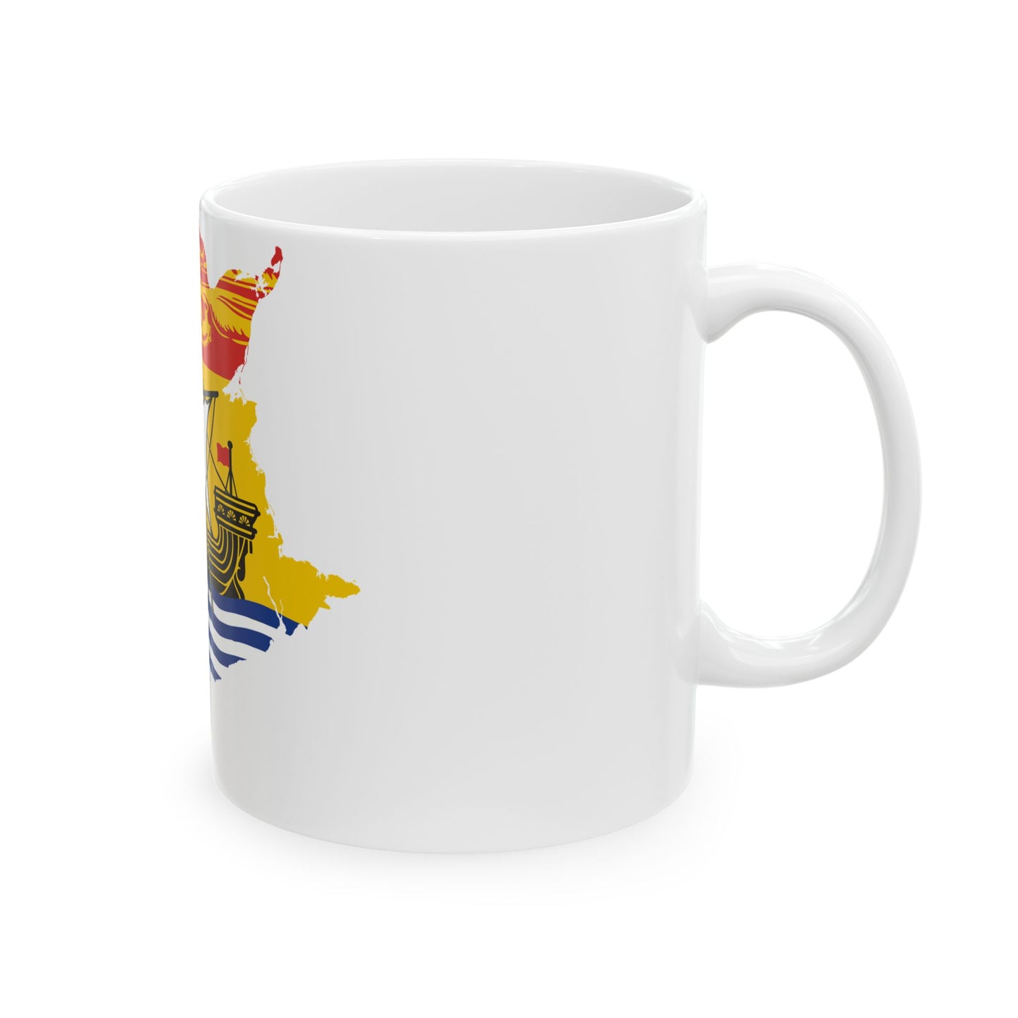 Flag-map of New Brunswick (Canada) White Coffee Mug-Go Mug Yourself