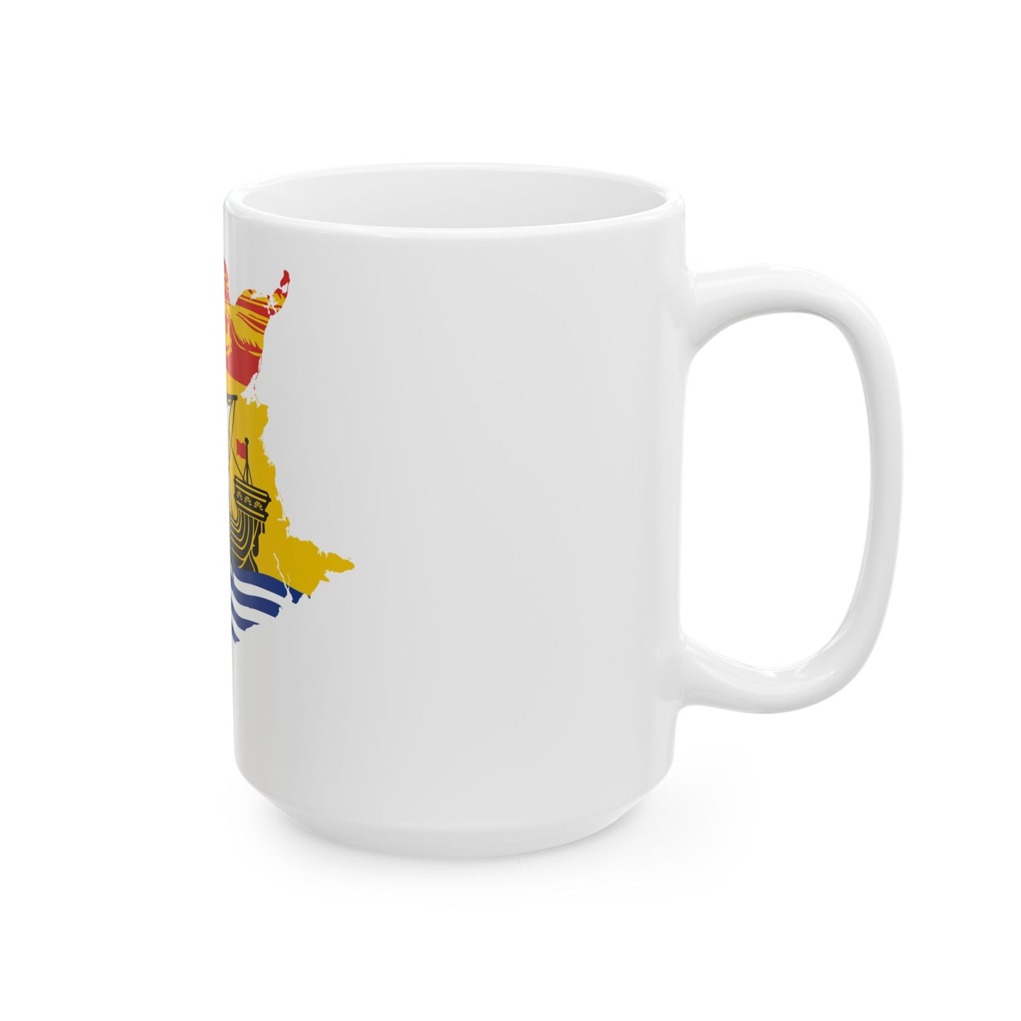 Flag-map of New Brunswick (Canada) White Coffee Mug-Go Mug Yourself