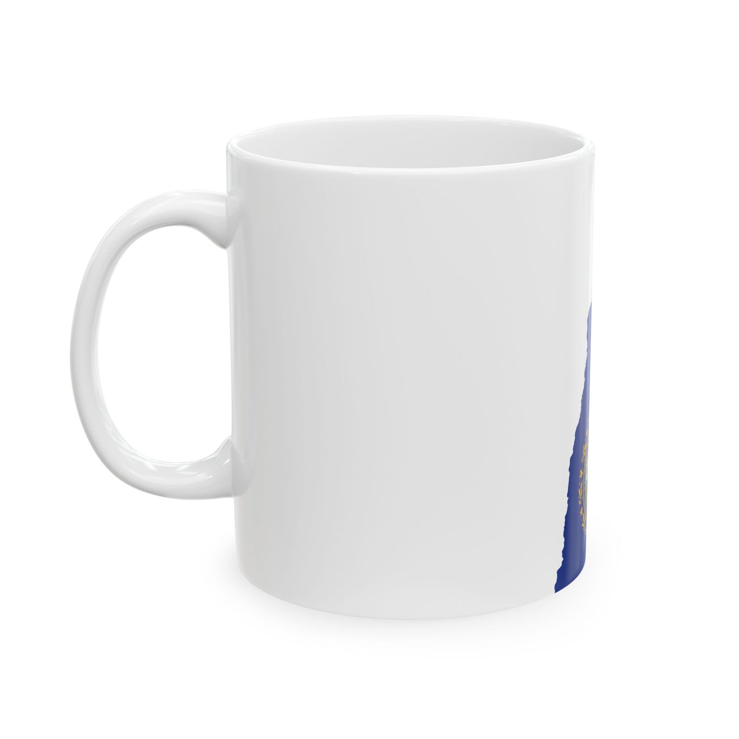 Flag map of New Hampshire (United States) White Coffee Mug-Go Mug Yourself
