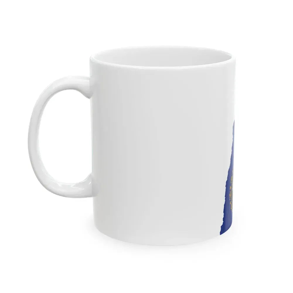 Flag map of New Hampshire (United States) White Coffee Mug - Go Mug Yourself