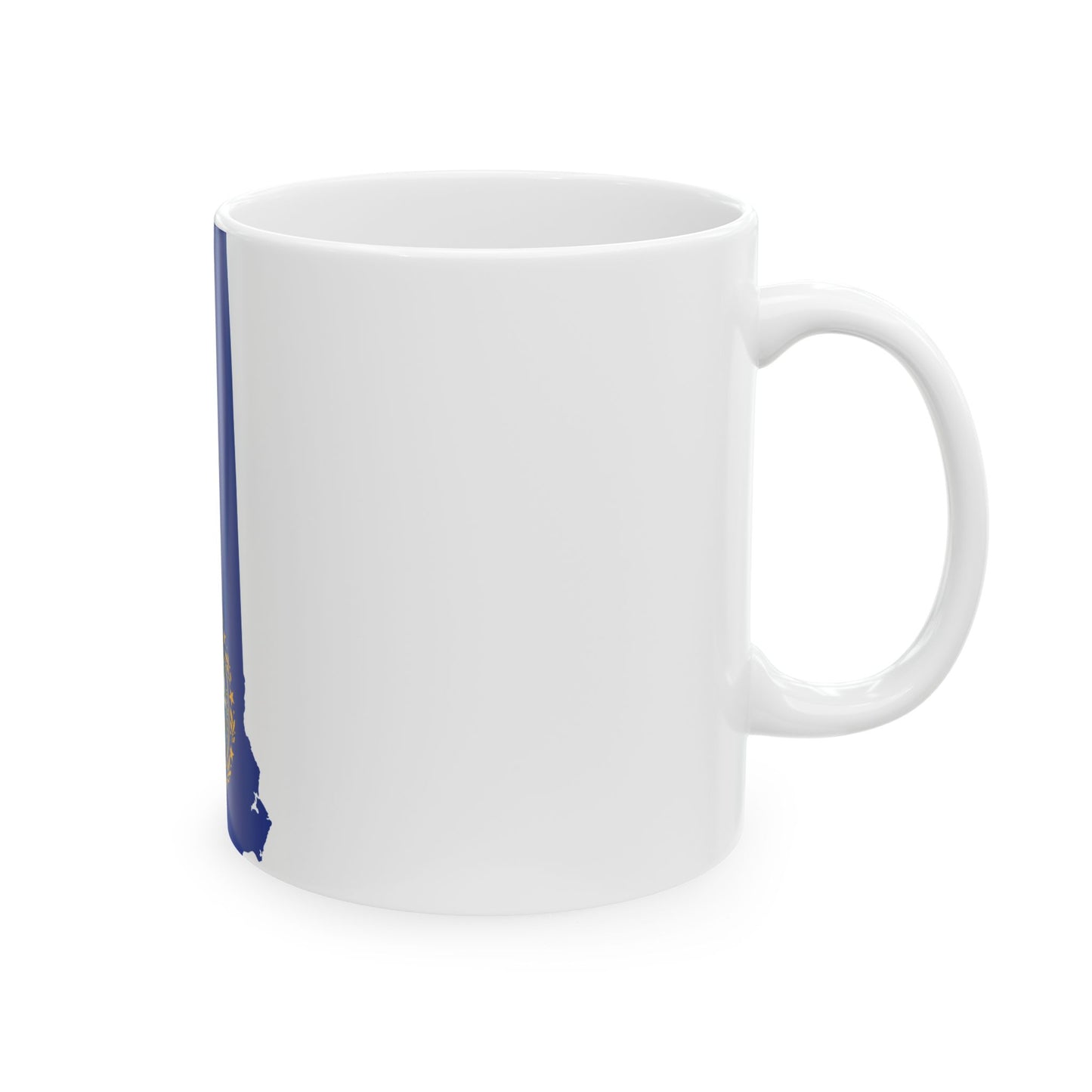Flag map of New Hampshire (United States) White Coffee Mug-Go Mug Yourself