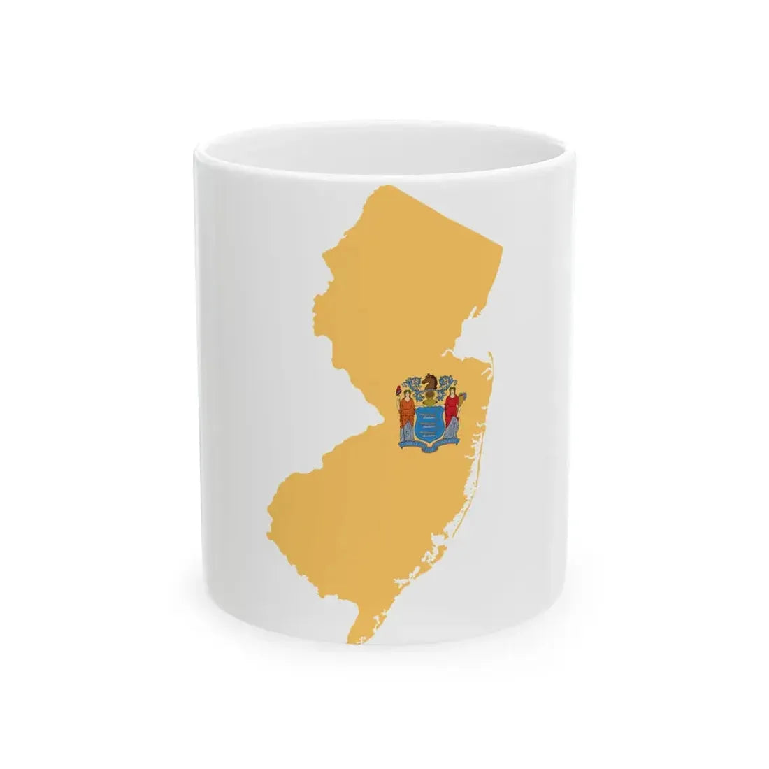 Flag-map of New Jersey (United States) White Coffee Mug 11oz - Go Mug Yourself