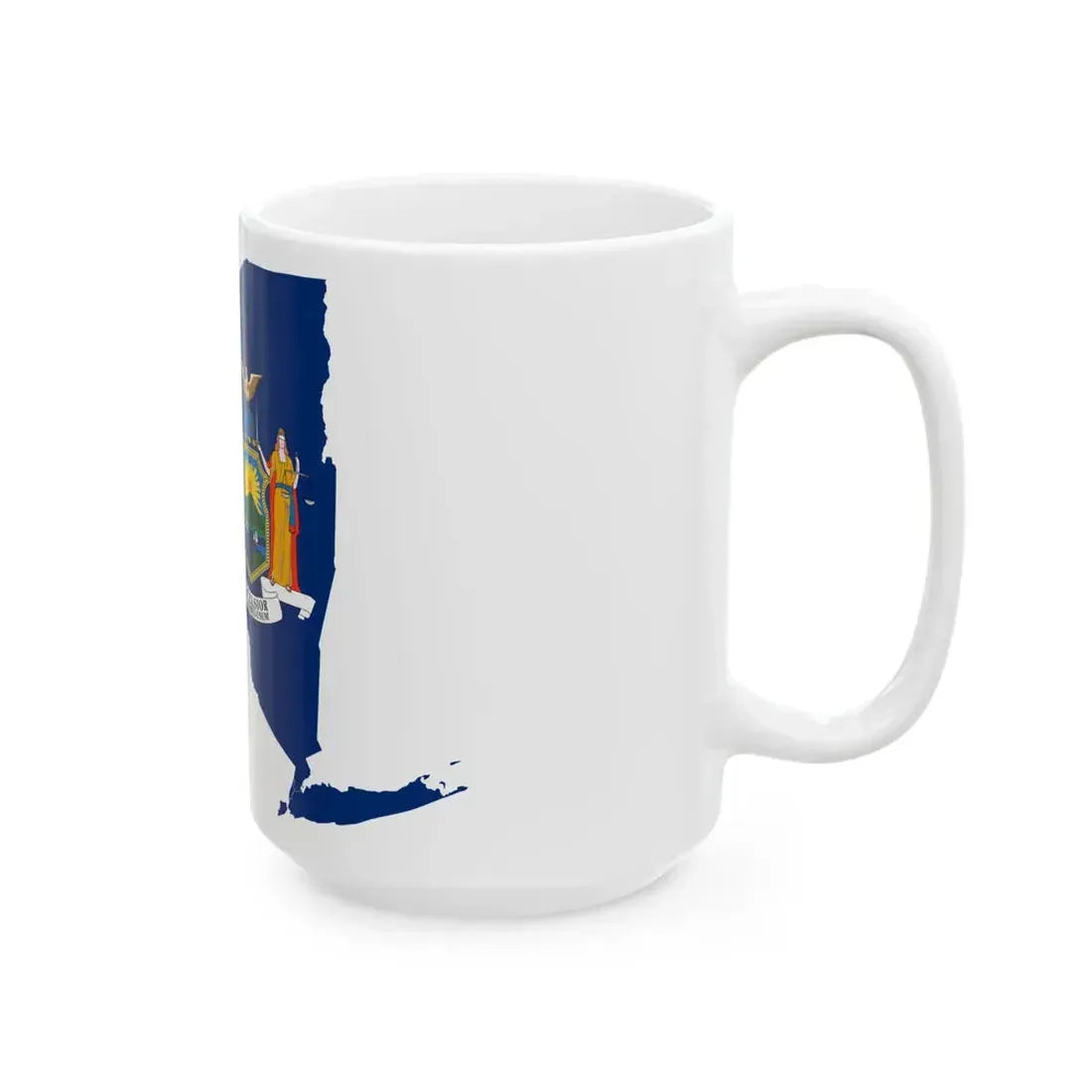 Flag-map of New York (United States) White Coffee Mug - Go Mug Yourself