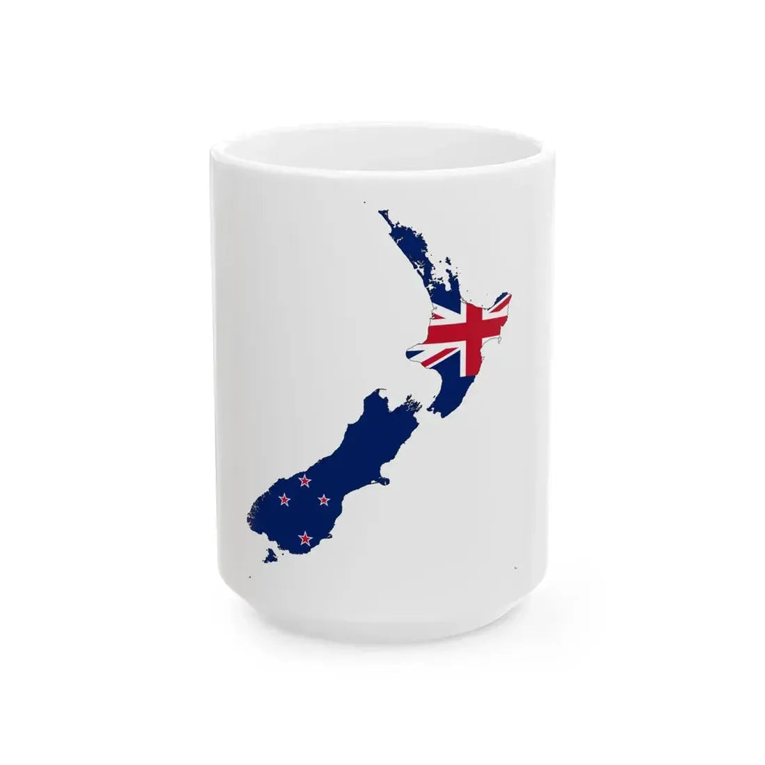 Flag-map of New Zealand (New Zealand) White Coffee Mug 15oz - Go Mug Yourself
