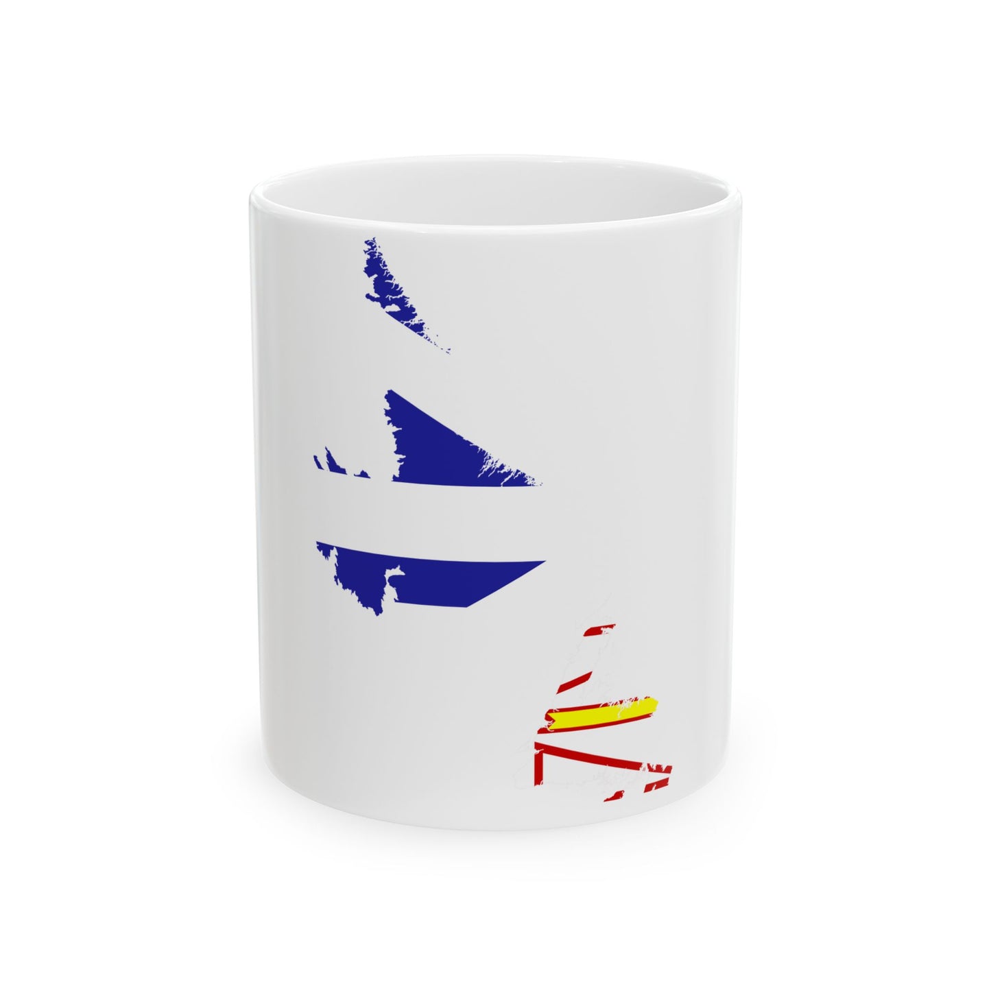 Flag-map of Newfoundland and Labrador (Canada) White Coffee Mug-11oz-Go Mug Yourself