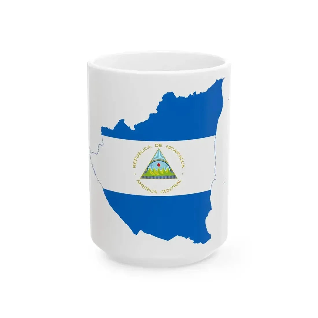 Flag map of Nicaragua (Nicaragua) White Coffee Mug 15oz - Go Mug Yourself