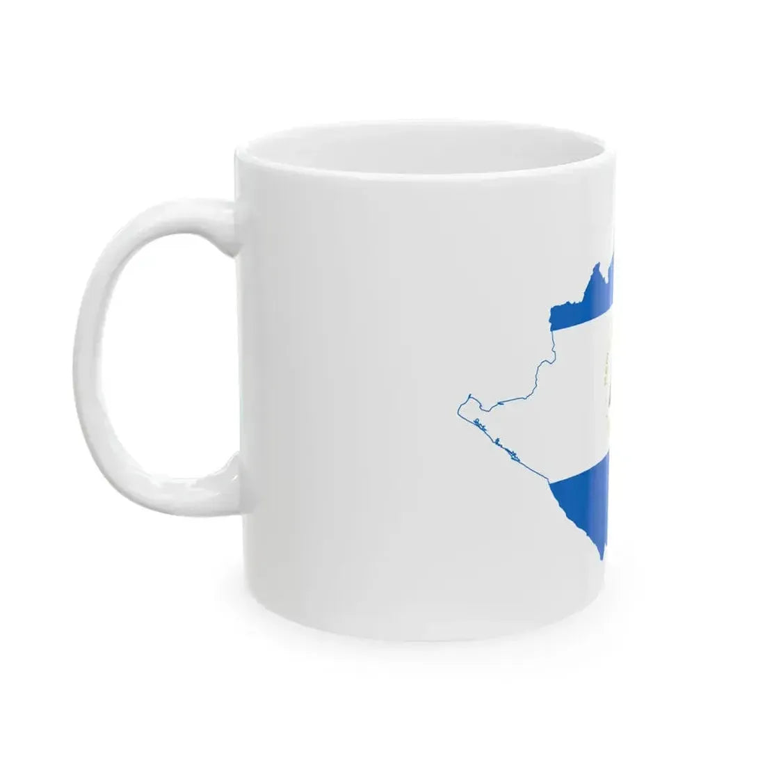 Flag map of Nicaragua (Nicaragua) White Coffee Mug - Go Mug Yourself