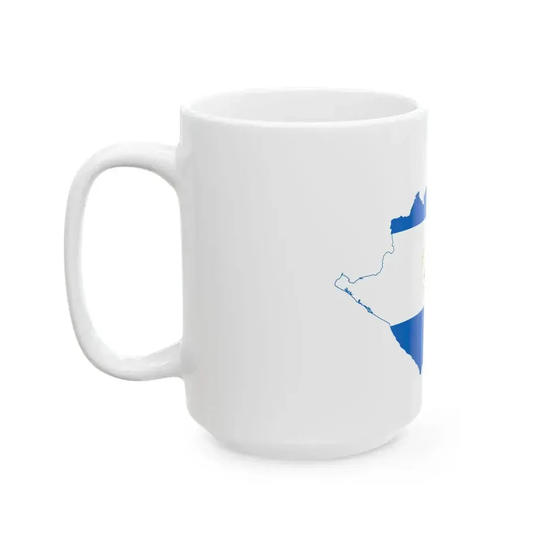 Flag map of Nicaragua (Nicaragua) White Coffee Mug - Go Mug Yourself
