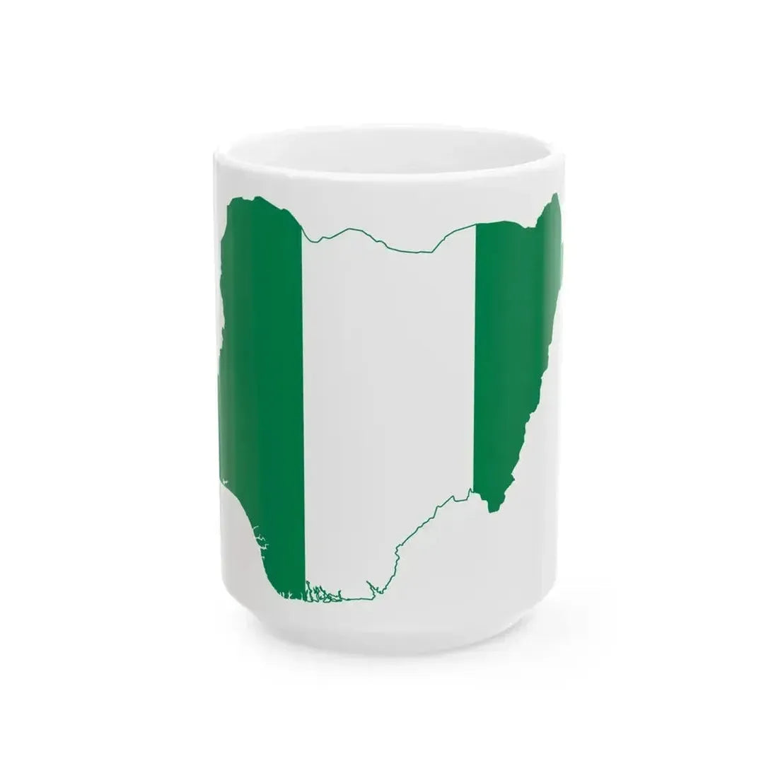 Flag map of Nigeria (Niger) White Coffee Mug 15oz - Go Mug Yourself