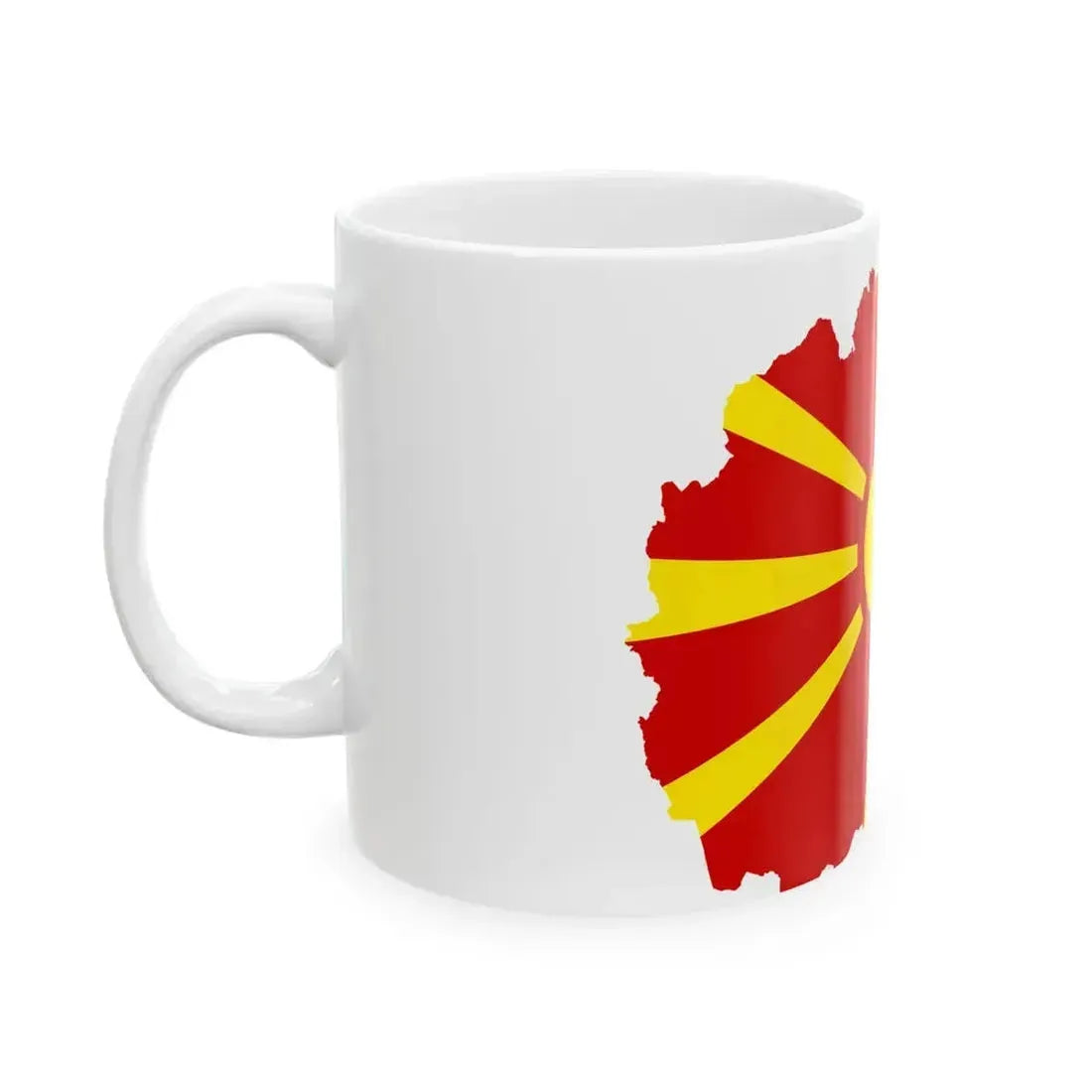 Flag map of North Macedonia (North Macedonia) White Coffee Mug - Go Mug Yourself