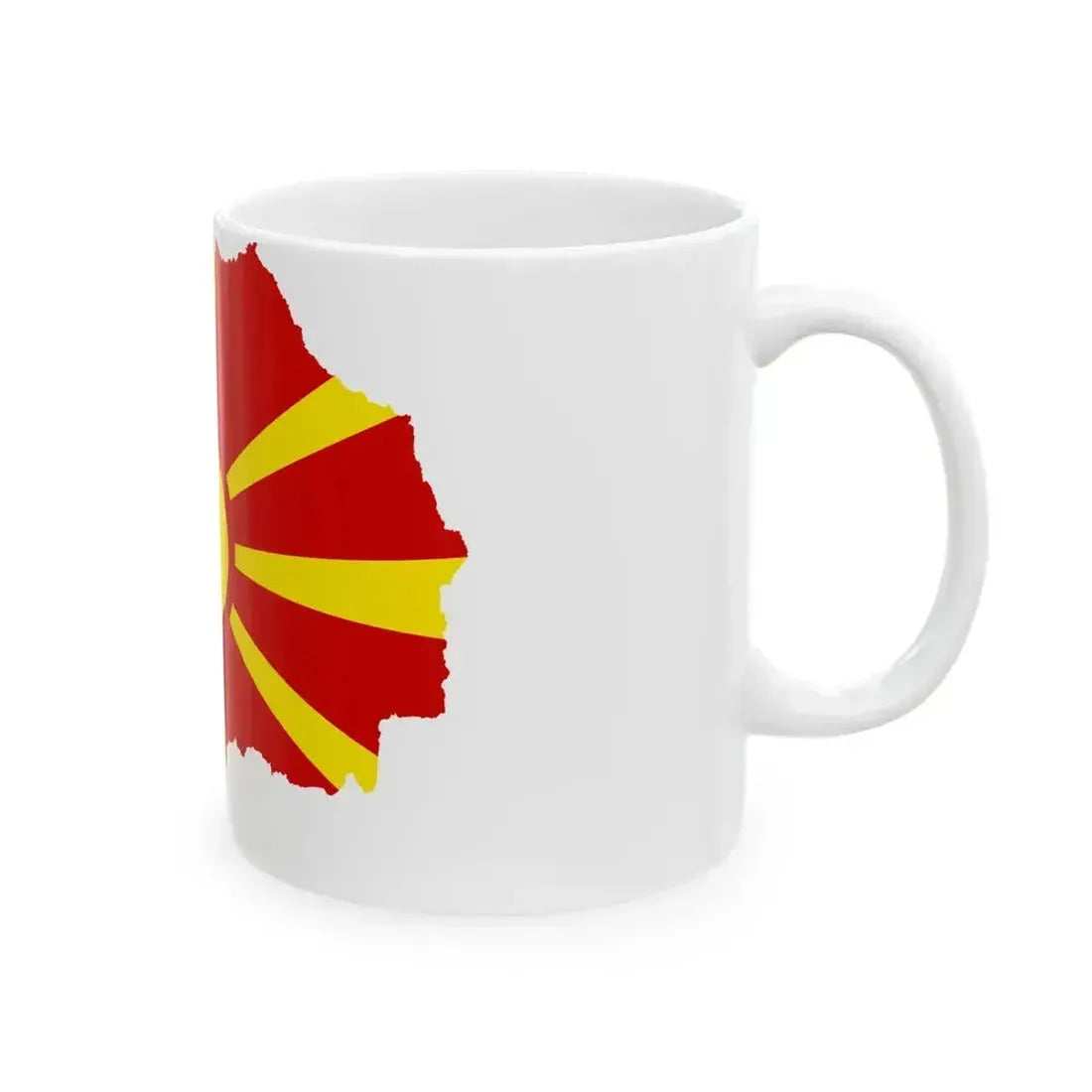 Flag map of North Macedonia (North Macedonia) White Coffee Mug - Go Mug Yourself