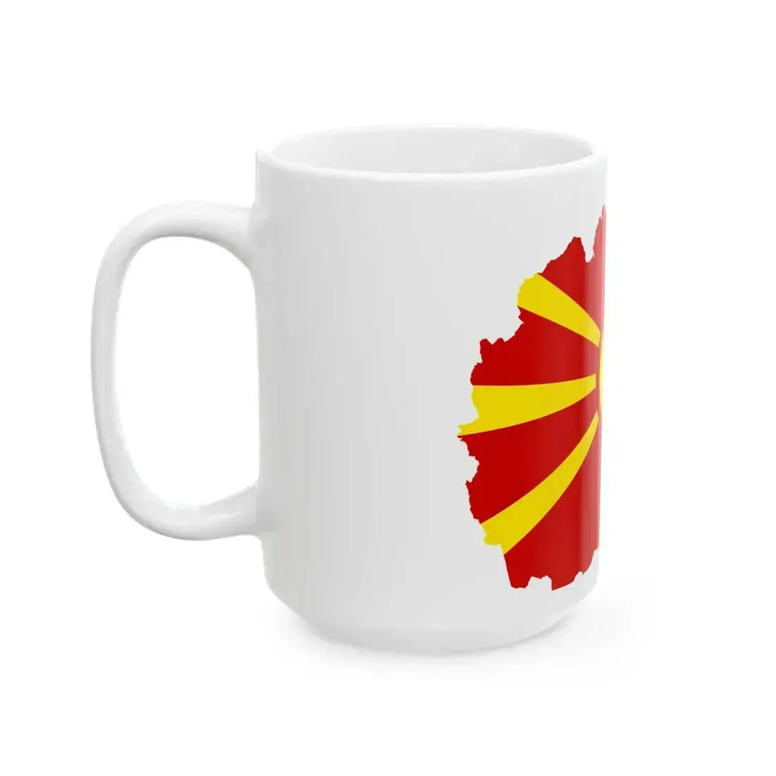 Flag map of North Macedonia (North Macedonia) White Coffee Mug - Go Mug Yourself