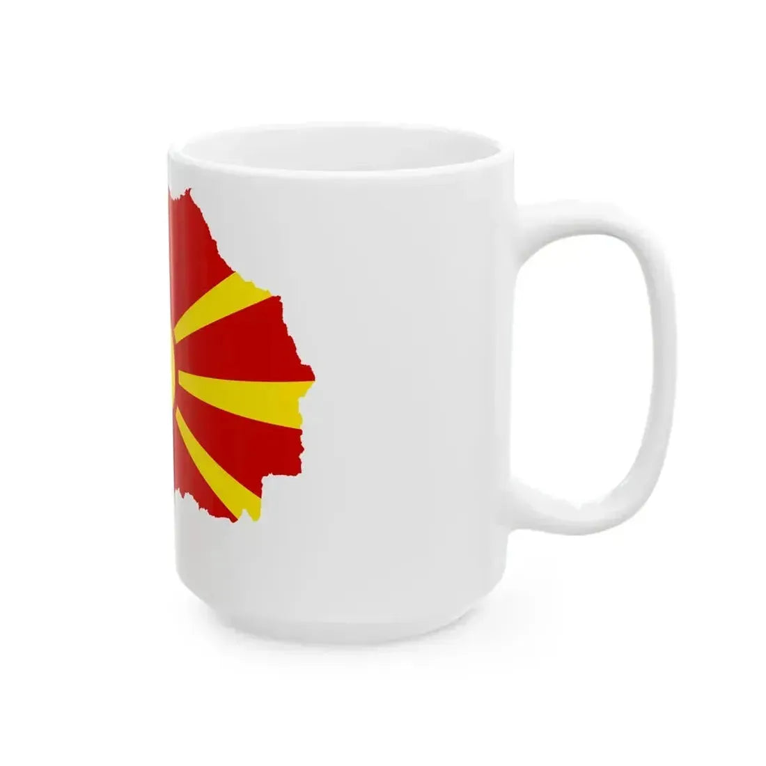 Flag map of North Macedonia (North Macedonia) White Coffee Mug - Go Mug Yourself