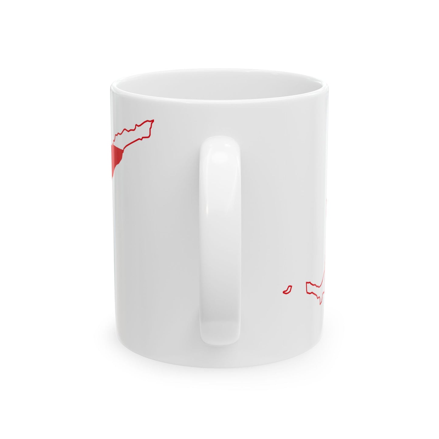 Flag map of Northern Cyprus (Cyprus) White Coffee Mug-Go Mug Yourself
