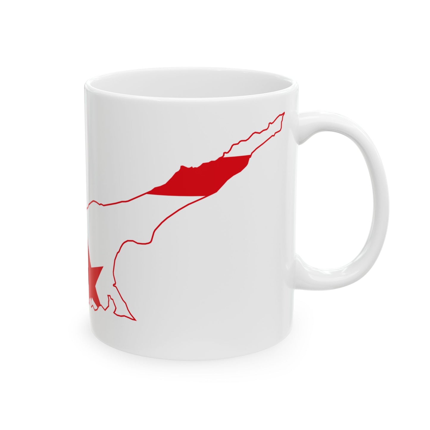 Flag map of Northern Cyprus (Cyprus) White Coffee Mug-Go Mug Yourself