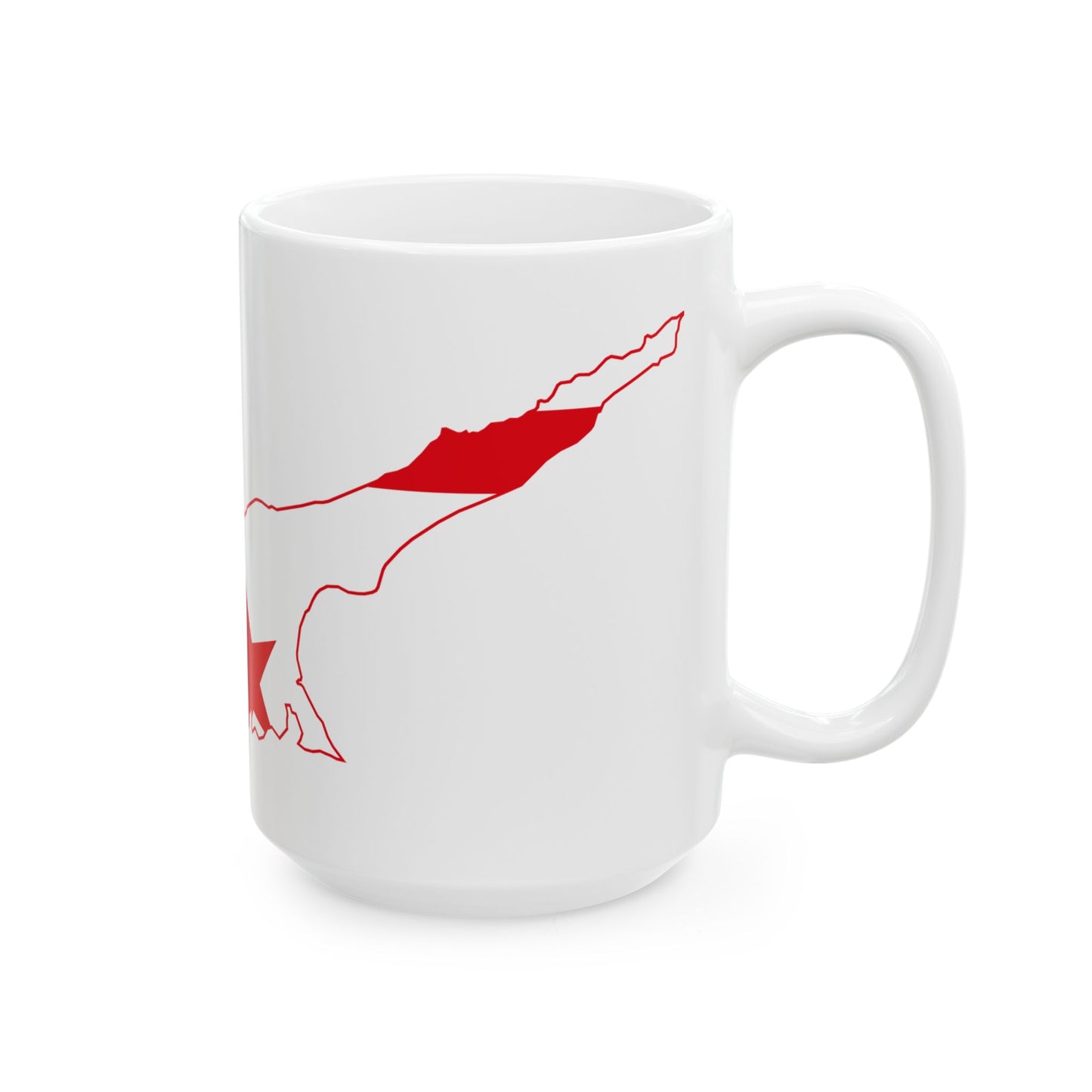 Flag map of Northern Cyprus (Cyprus) White Coffee Mug-Go Mug Yourself