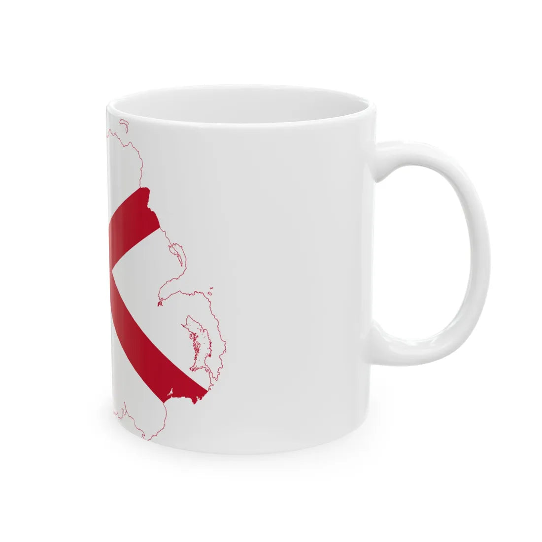 Flag-map of Northern Ireland St Patrick Saltire (United Kingdom) White Coffee Mug - Go Mug Yourself