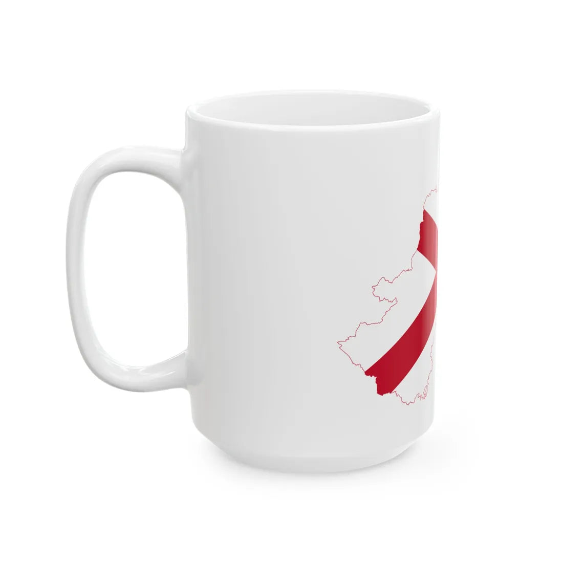 Flag-map of Northern Ireland St Patrick Saltire (United Kingdom) White Coffee Mug - Go Mug Yourself