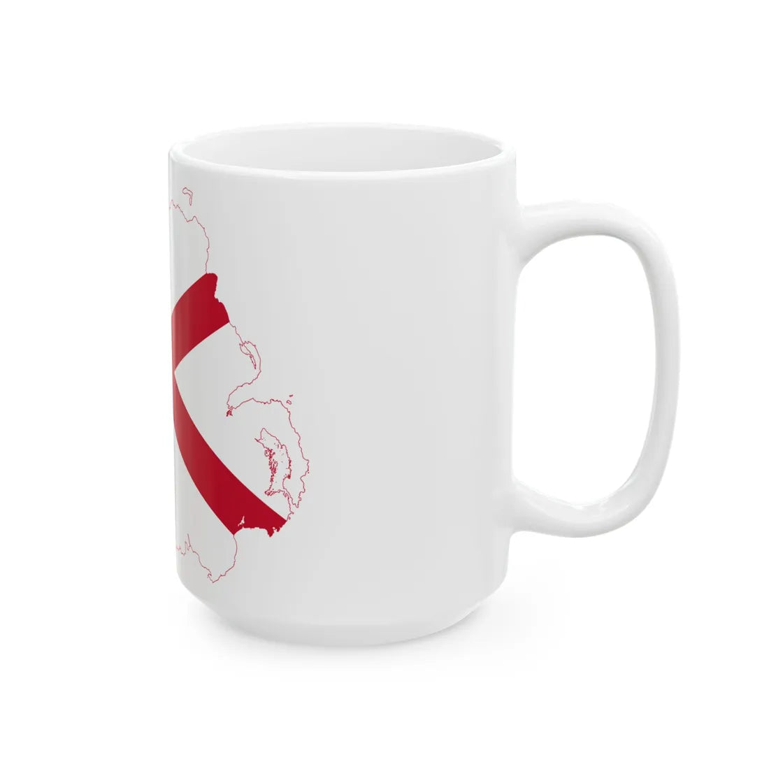 Flag-map of Northern Ireland St Patrick Saltire (United Kingdom) White Coffee Mug - Go Mug Yourself