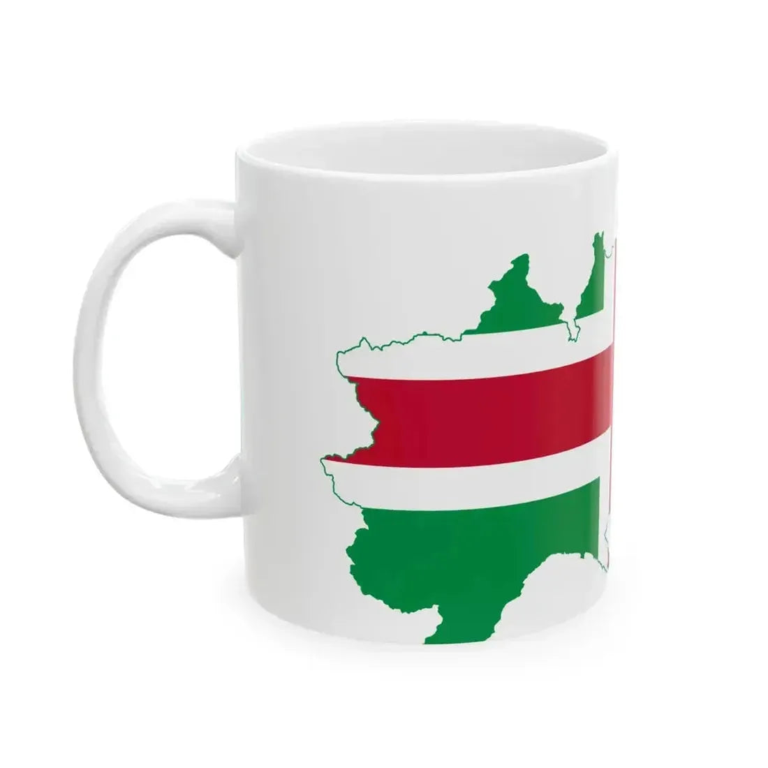 Flag map of Northern Italy (Italy) White Coffee Mug - Go Mug Yourself