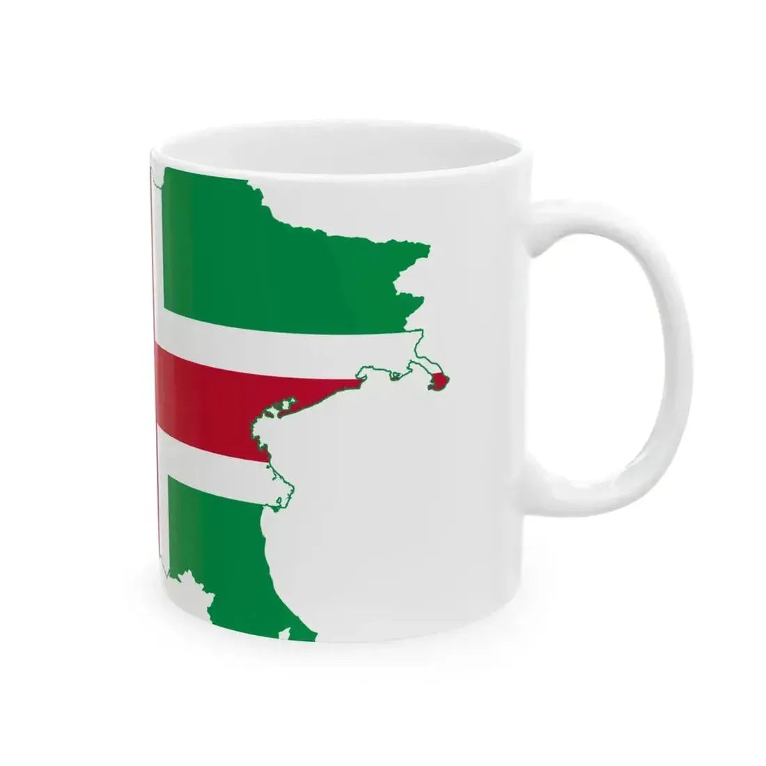 Flag map of Northern Italy (Italy) White Coffee Mug - Go Mug Yourself