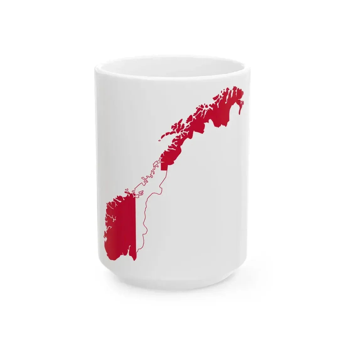 Flag-map of Norway 1814-1821 (Norway) White Coffee Mug 15oz - Go Mug Yourself