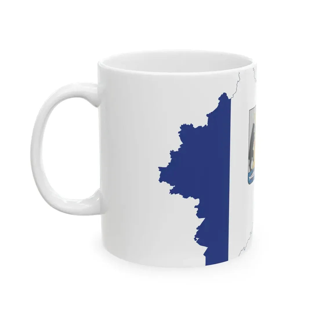 Flag-map of Novgorod Oblast (Russia) White Coffee Mug - Go Mug Yourself