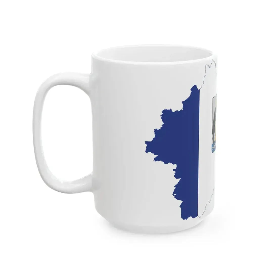 Flag-map of Novgorod Oblast (Russia) White Coffee Mug - Go Mug Yourself