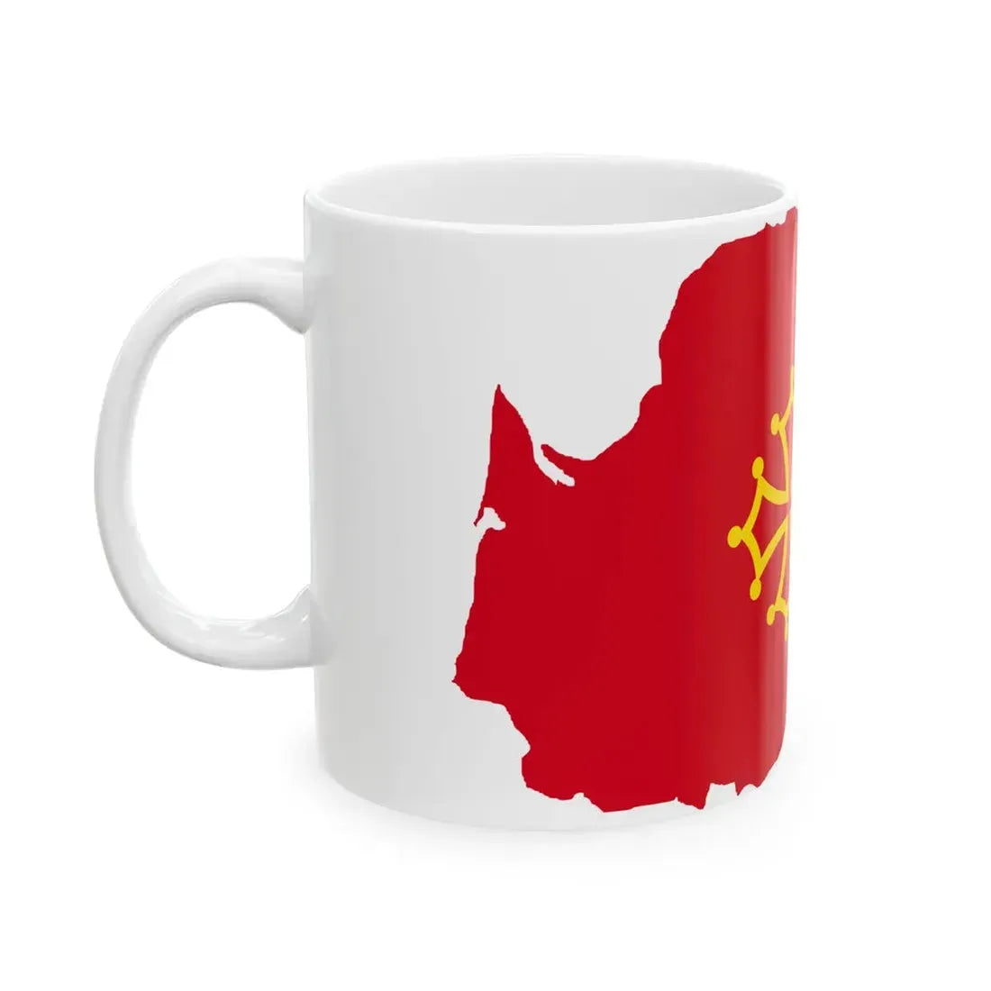Flag-map of Occitania (France) White Coffee Mug - Go Mug Yourself