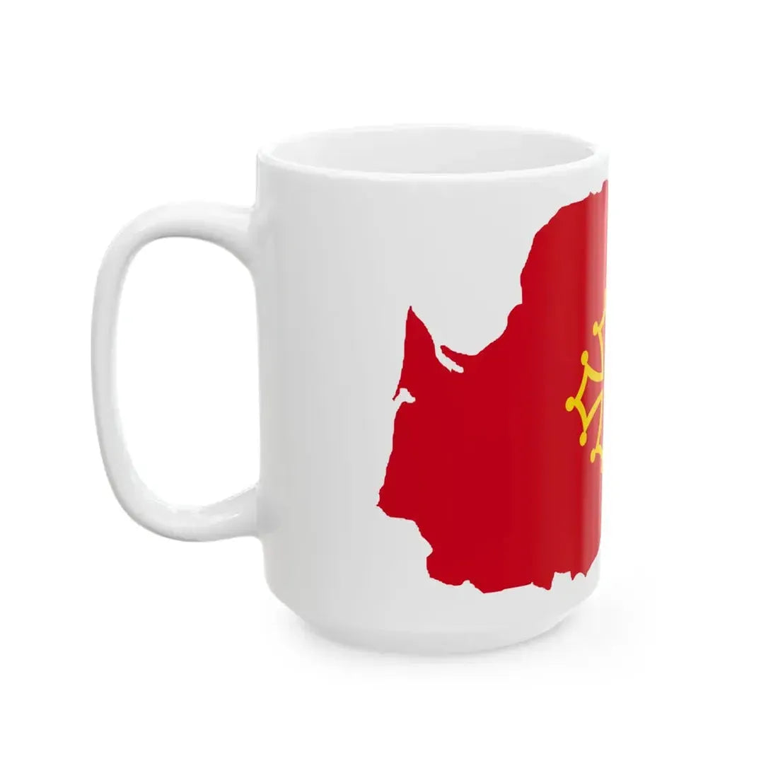 Flag-map of Occitania (France) White Coffee Mug - Go Mug Yourself
