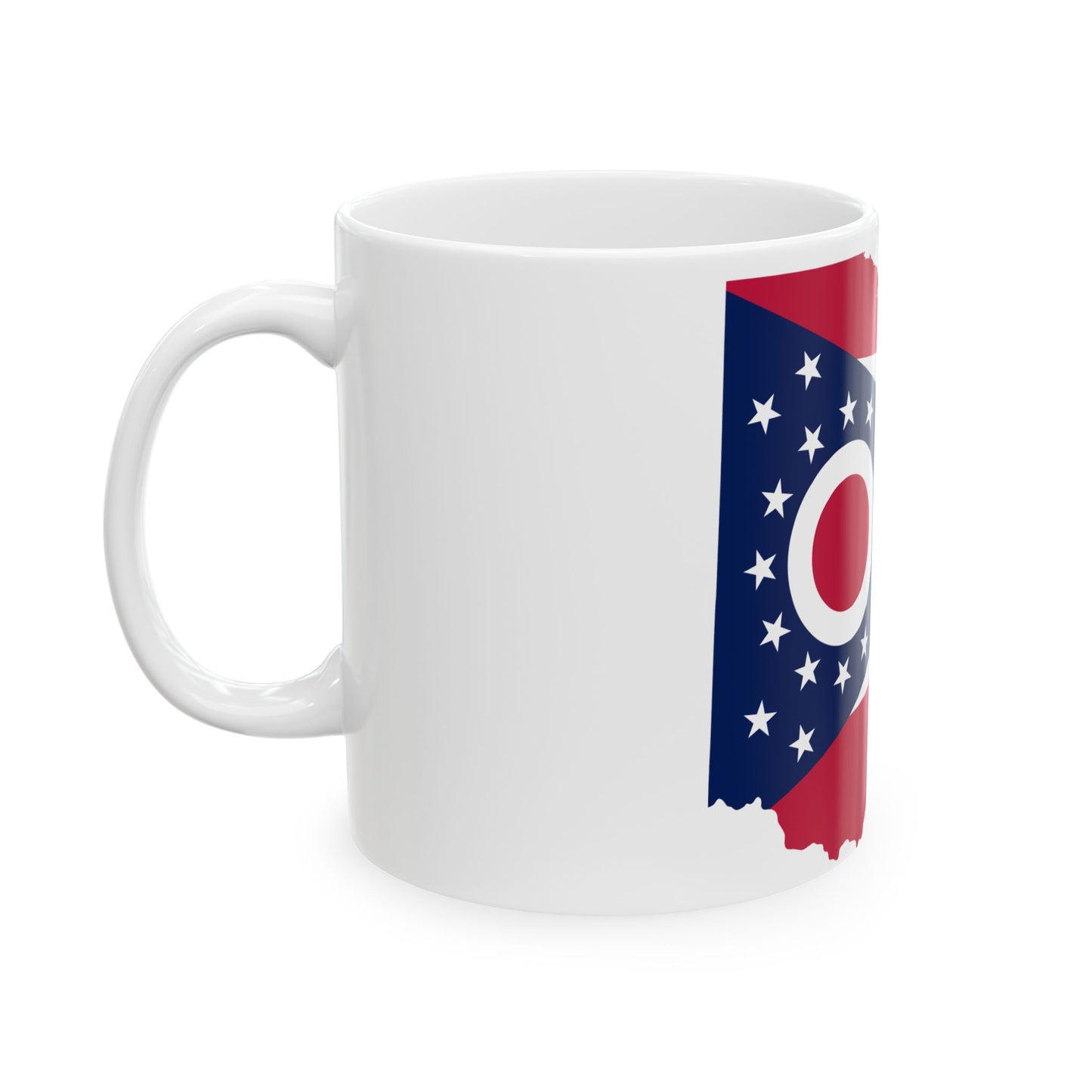 Flag Map of Ohio (United States) White Coffee Mug-Go Mug Yourself