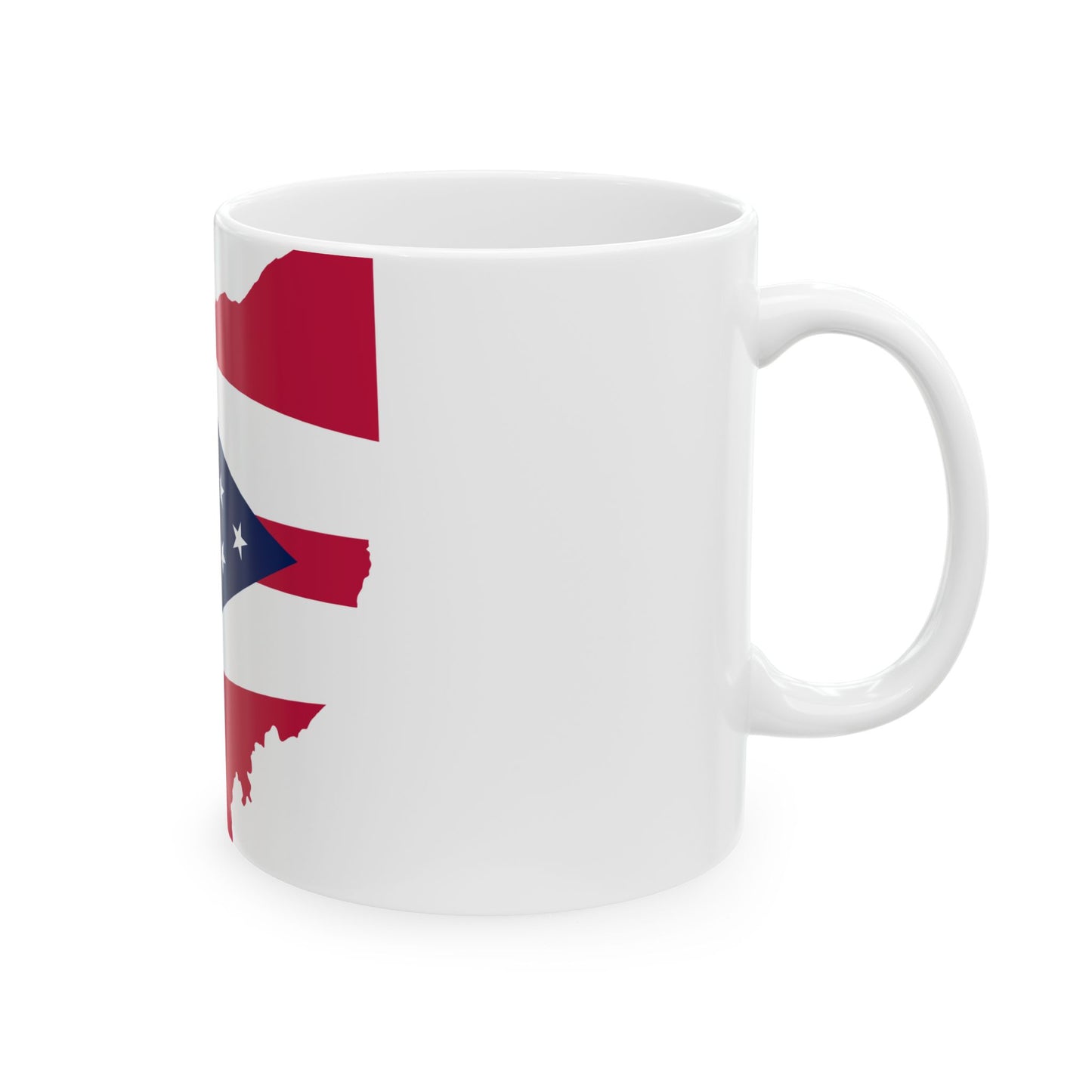 Flag Map of Ohio (United States) White Coffee Mug-Go Mug Yourself