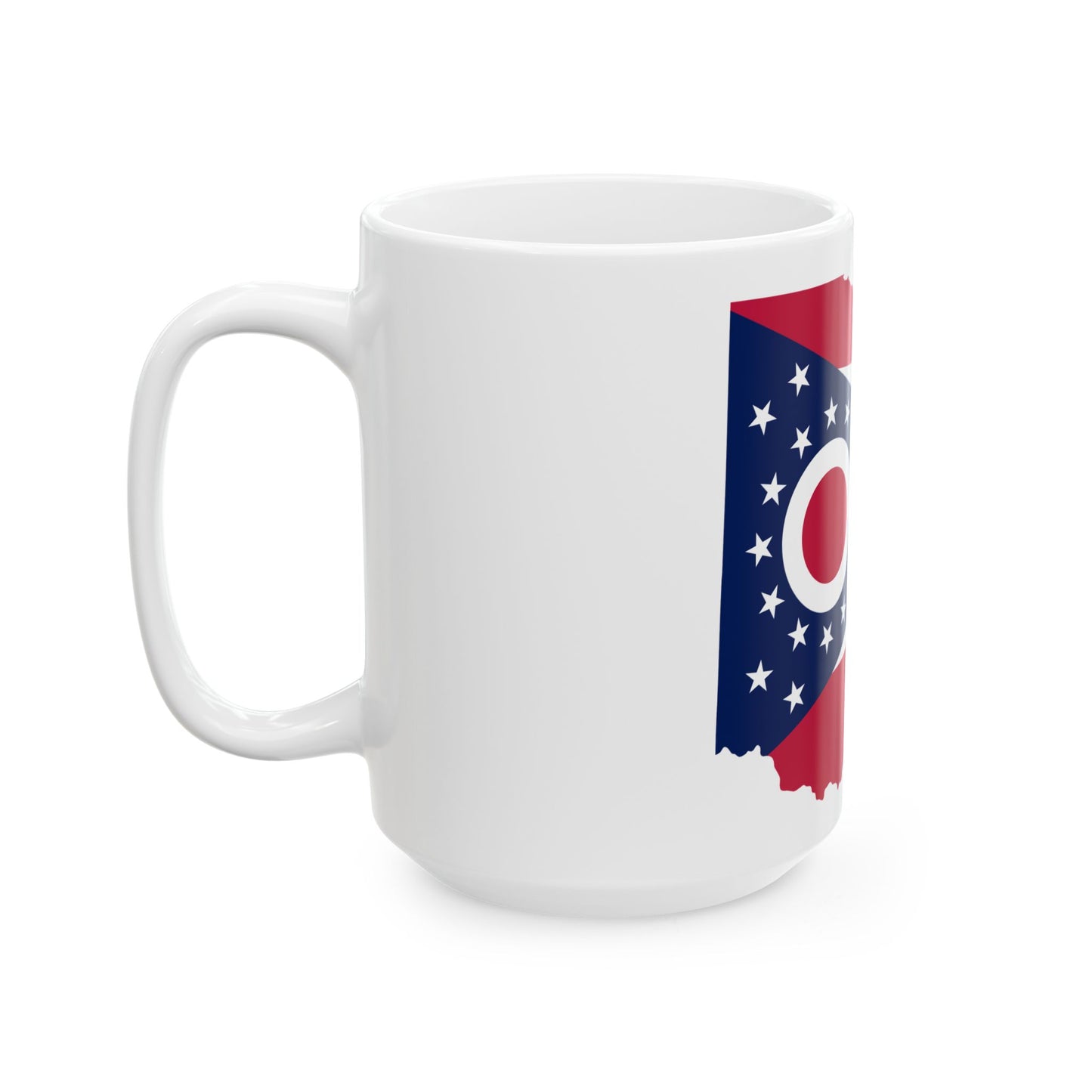 Flag Map of Ohio (United States) White Coffee Mug-Go Mug Yourself