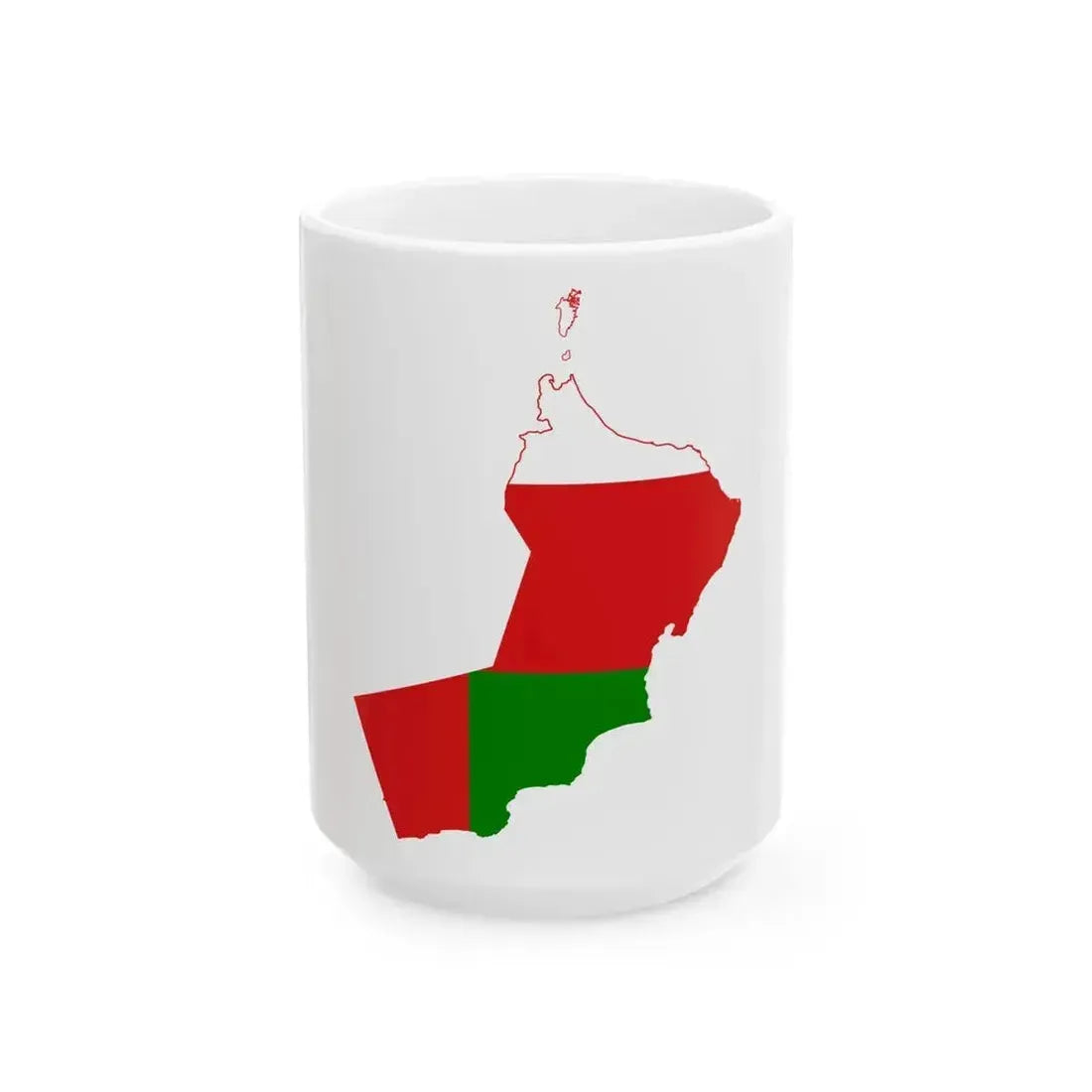 Flag map of Oman (Oman) White Coffee Mug 15oz - Go Mug Yourself