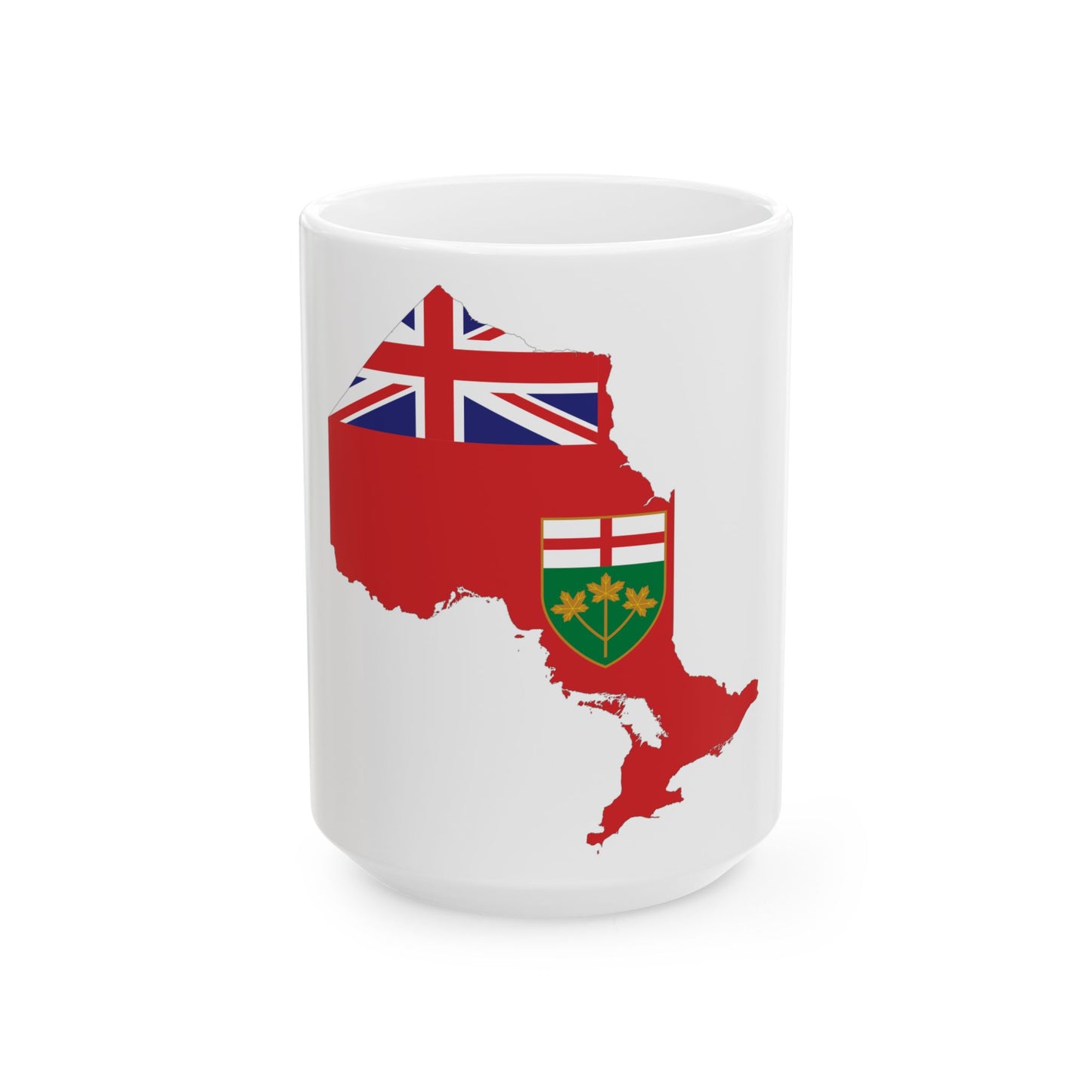 Flag-map of Ontario (Canada) White Coffee Mug-15oz-Go Mug Yourself