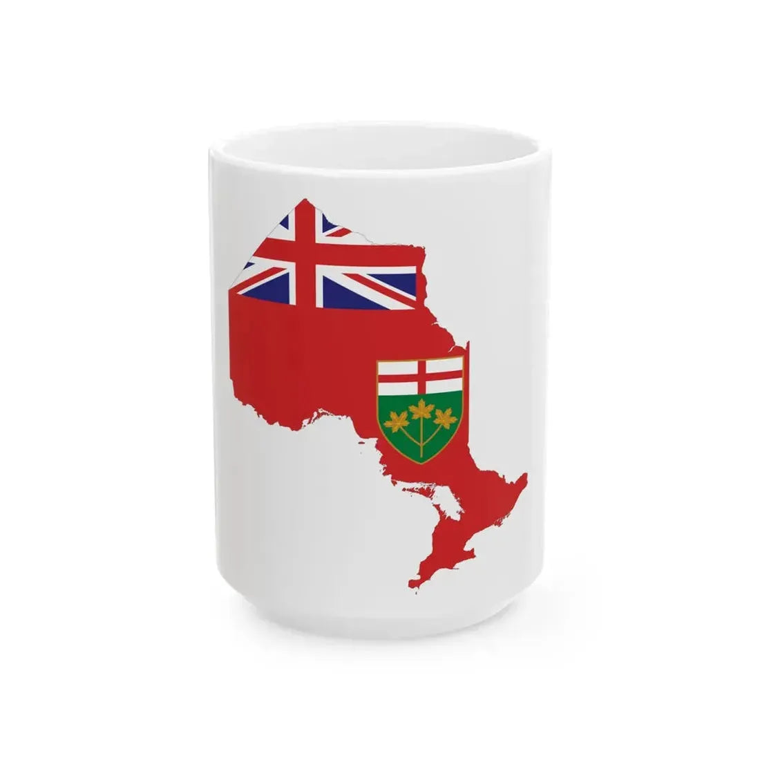 Flag-map of Ontario (Canada) White Coffee Mug 15oz - Go Mug Yourself