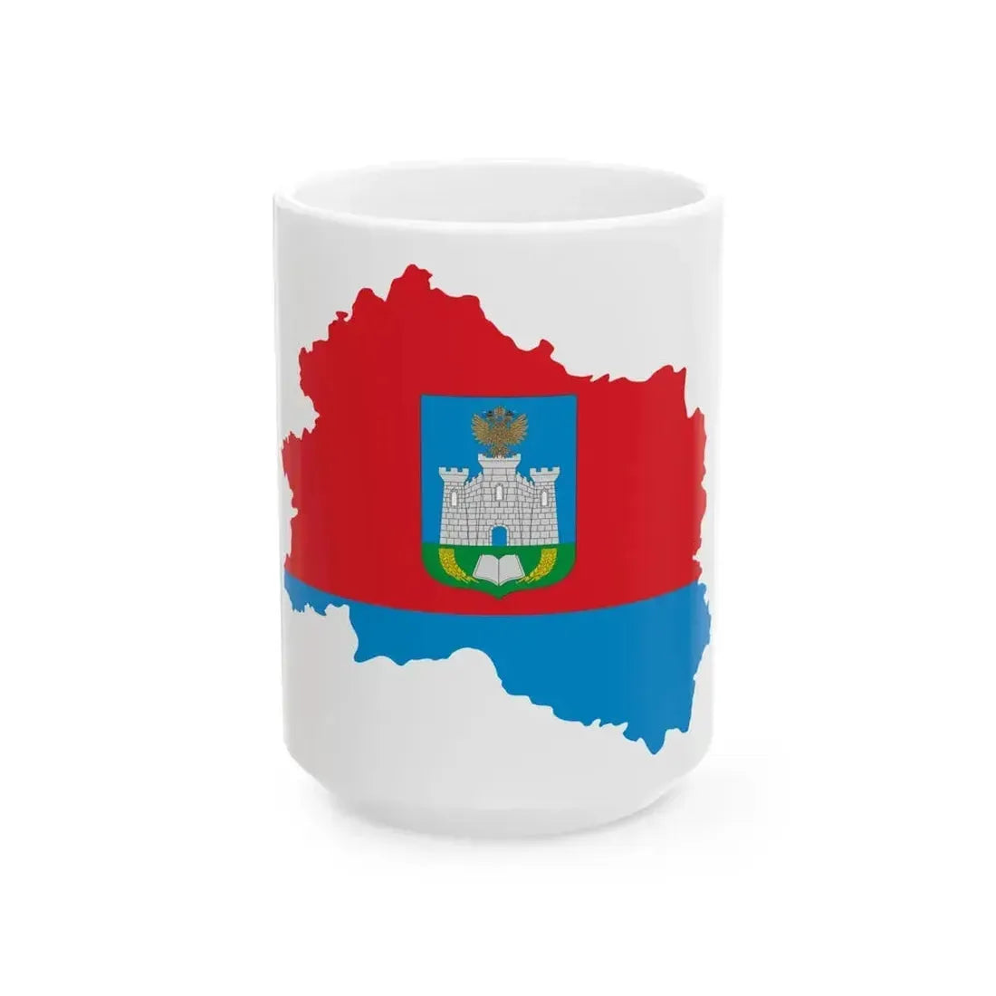Flag map of Oryol Oblast (Russia) White Coffee Mug 15oz - Go Mug Yourself