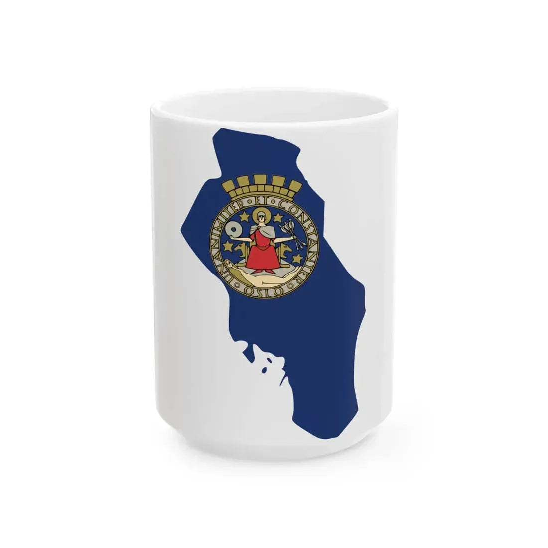 Flag-map of Oslo (Norway) White Coffee Mug 15oz - Go Mug Yourself