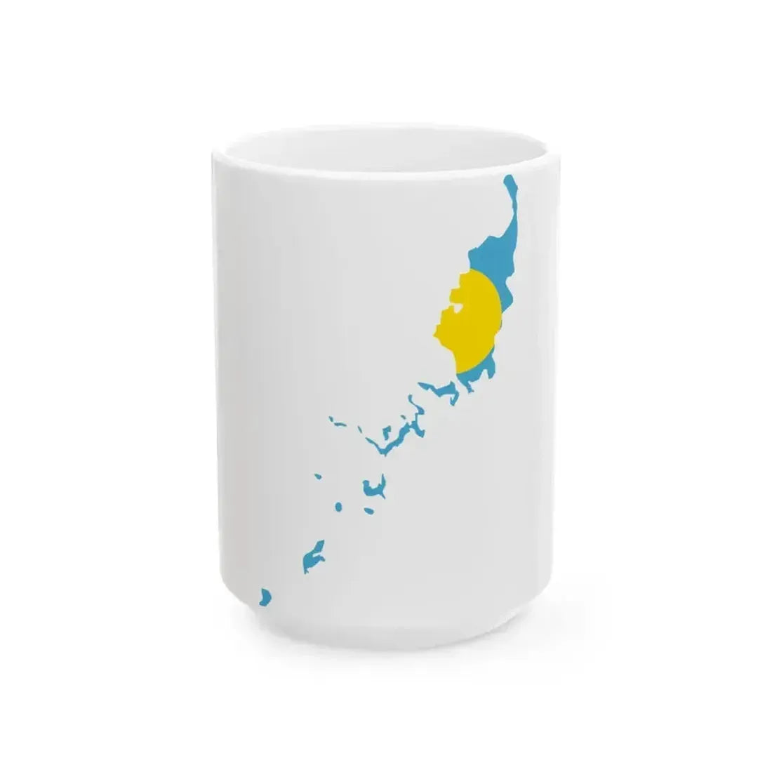 Flag map of Palau (Palau) White Coffee Mug 15oz - Go Mug Yourself